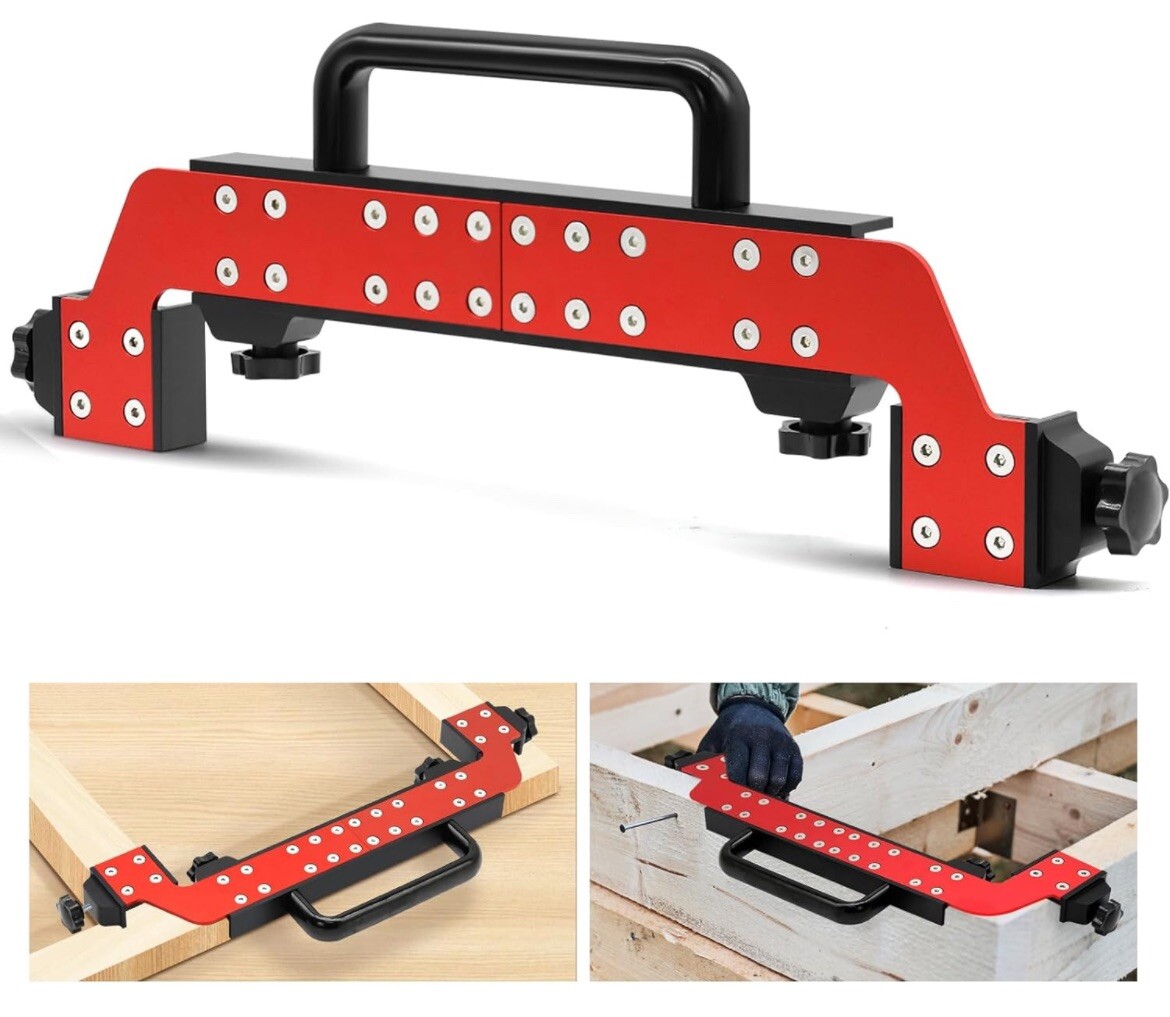 (BLUE) 6 In 1 16" to 24" Adjustable Framing Jig Stud Layout Tool, Aluminum