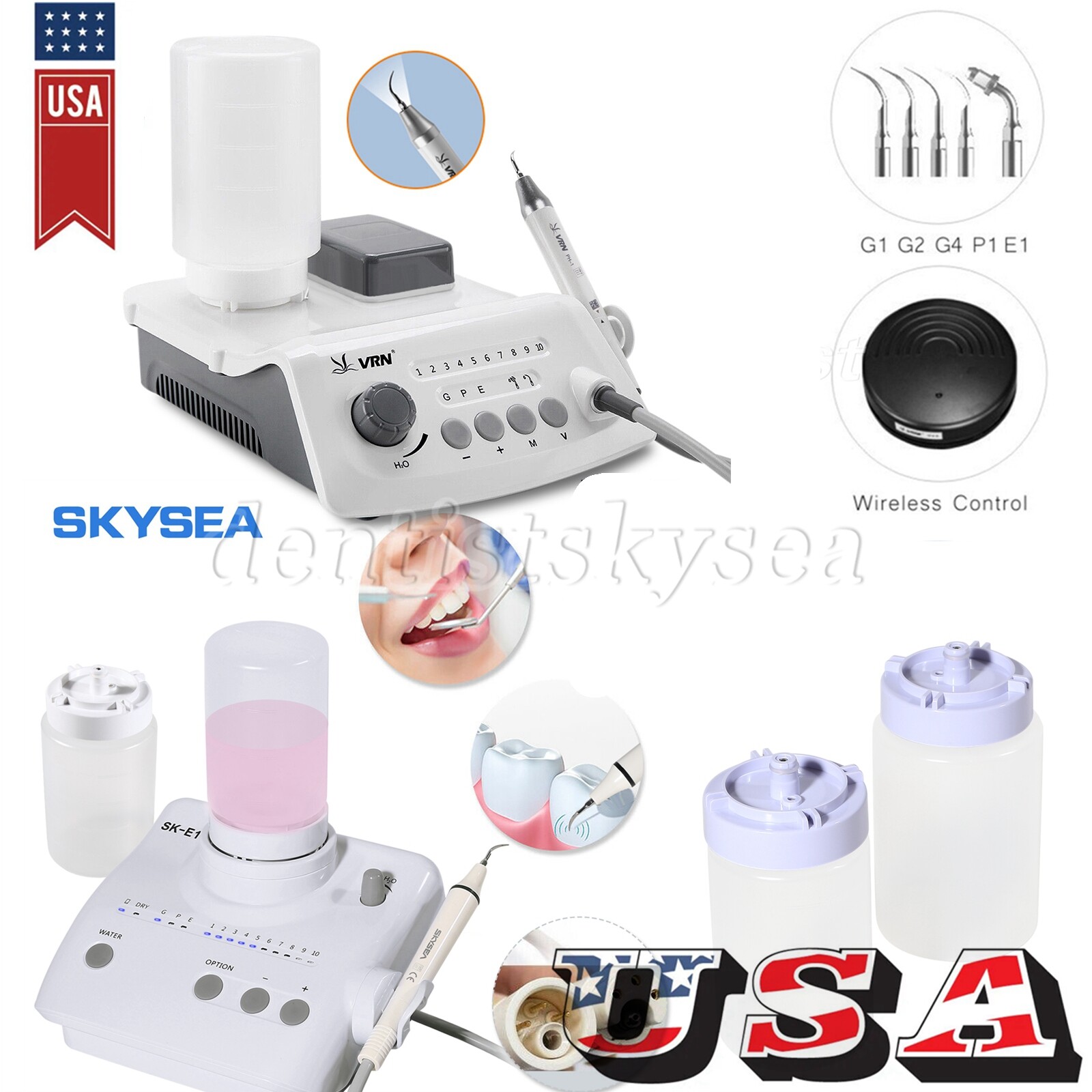 LED/NO-LED Dental Ultrasonic Scaler w/ Detachable Handpiece For Woodpecker EMS
