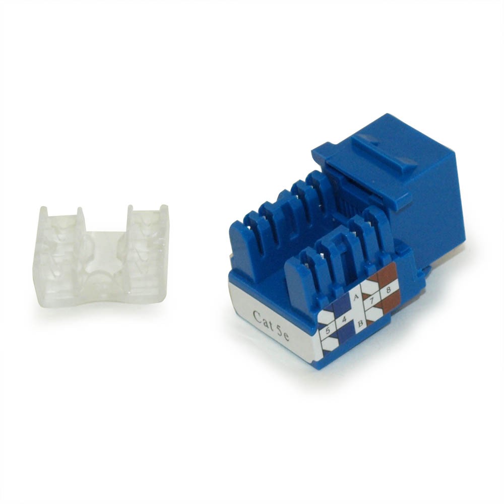 Keystone Jack Insert/Punch-down - Cat 5E RJ45 Networking Blue