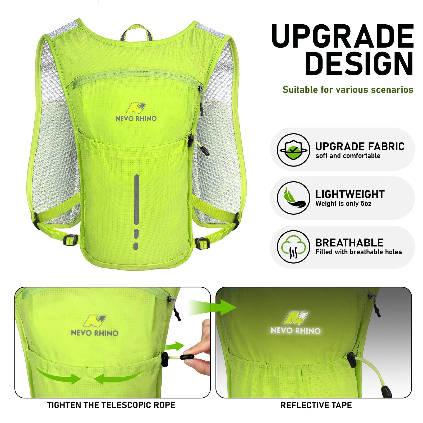 Running Vest, Hydration Vest Pack, Lightweight Hydration Backpack with 1.5L W...