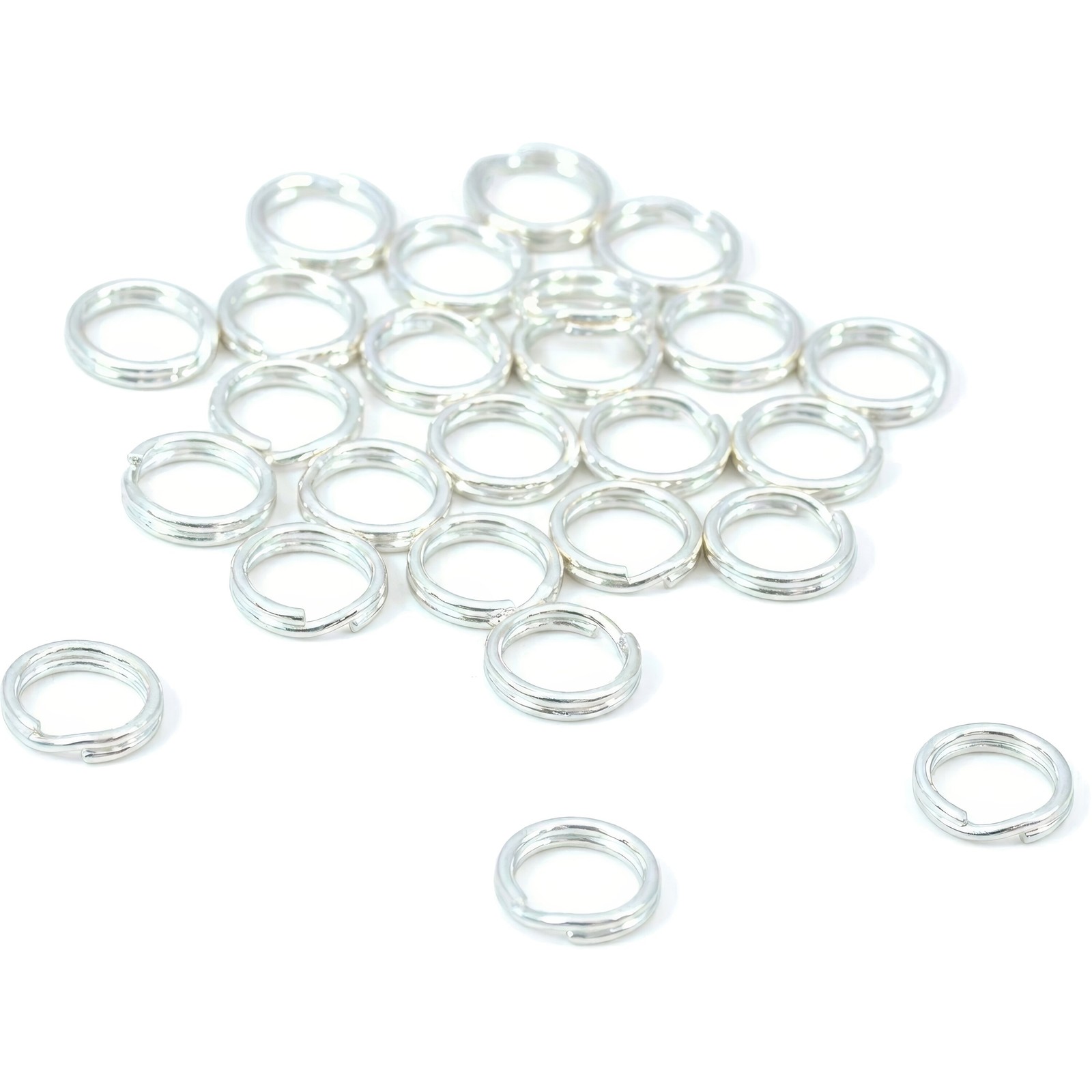 25 Split Rings Sterling Silver Charm Bead Parts 5mm
