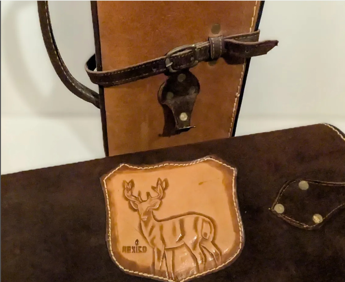 Rifle Shotgun Scabbard 2-Piece Gun Carrying Case Leather & Suede Tooled
