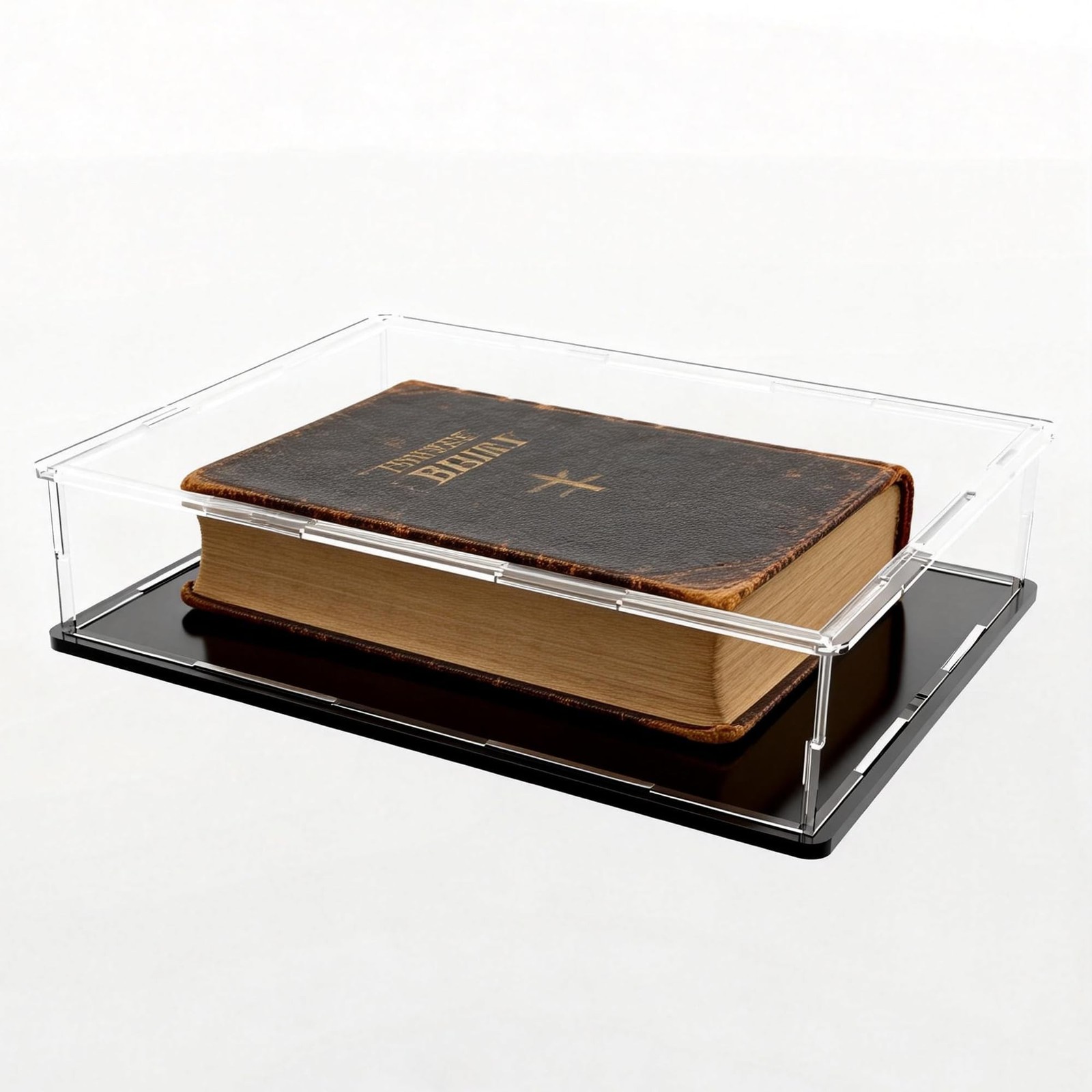 Acrylic Display Case, Clear Acrylic Display Box with Matte Base, Dustproof Co...