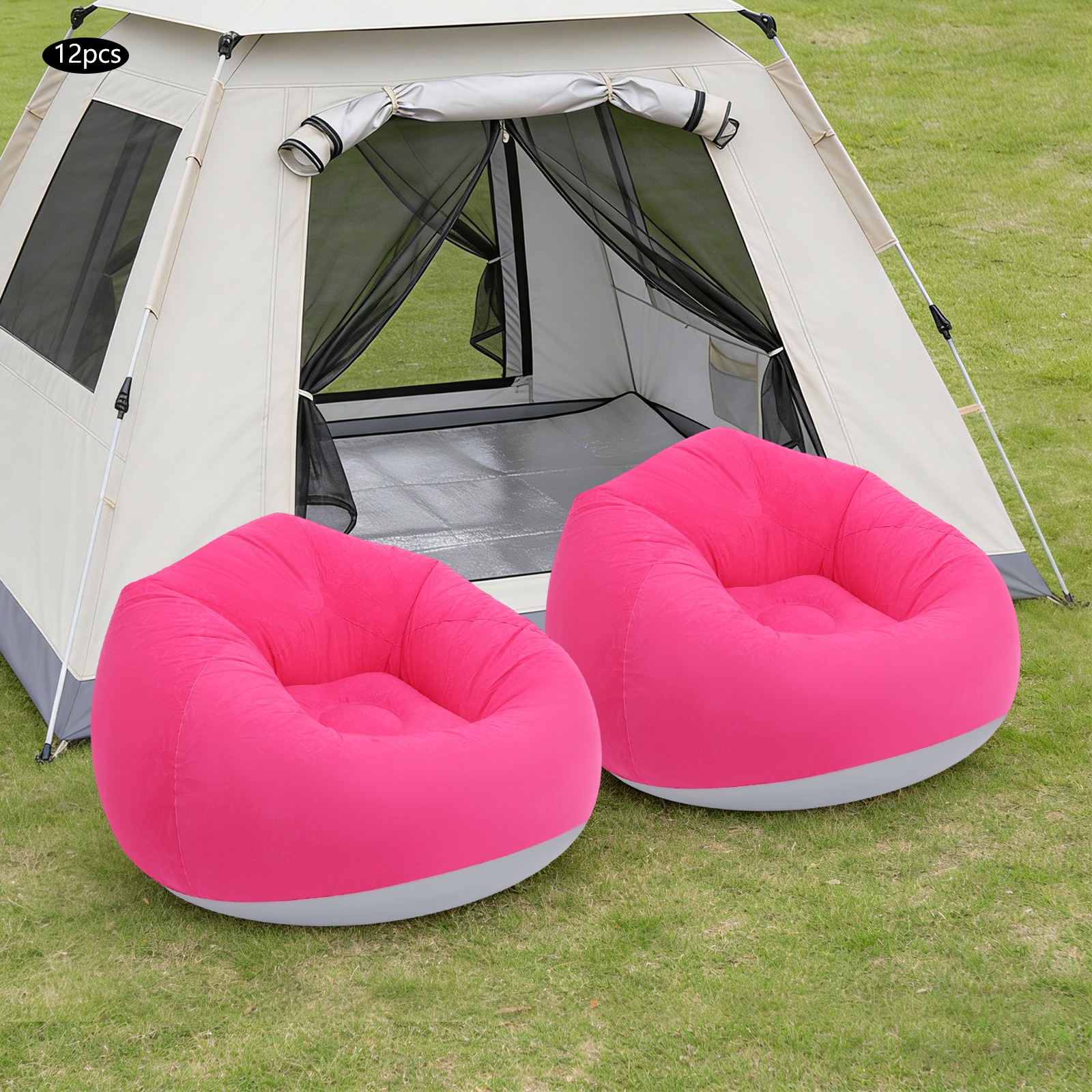 Inflatable Bean Bag Chairs Blow up Camping Chairs Portable Bean Bag Loungers
