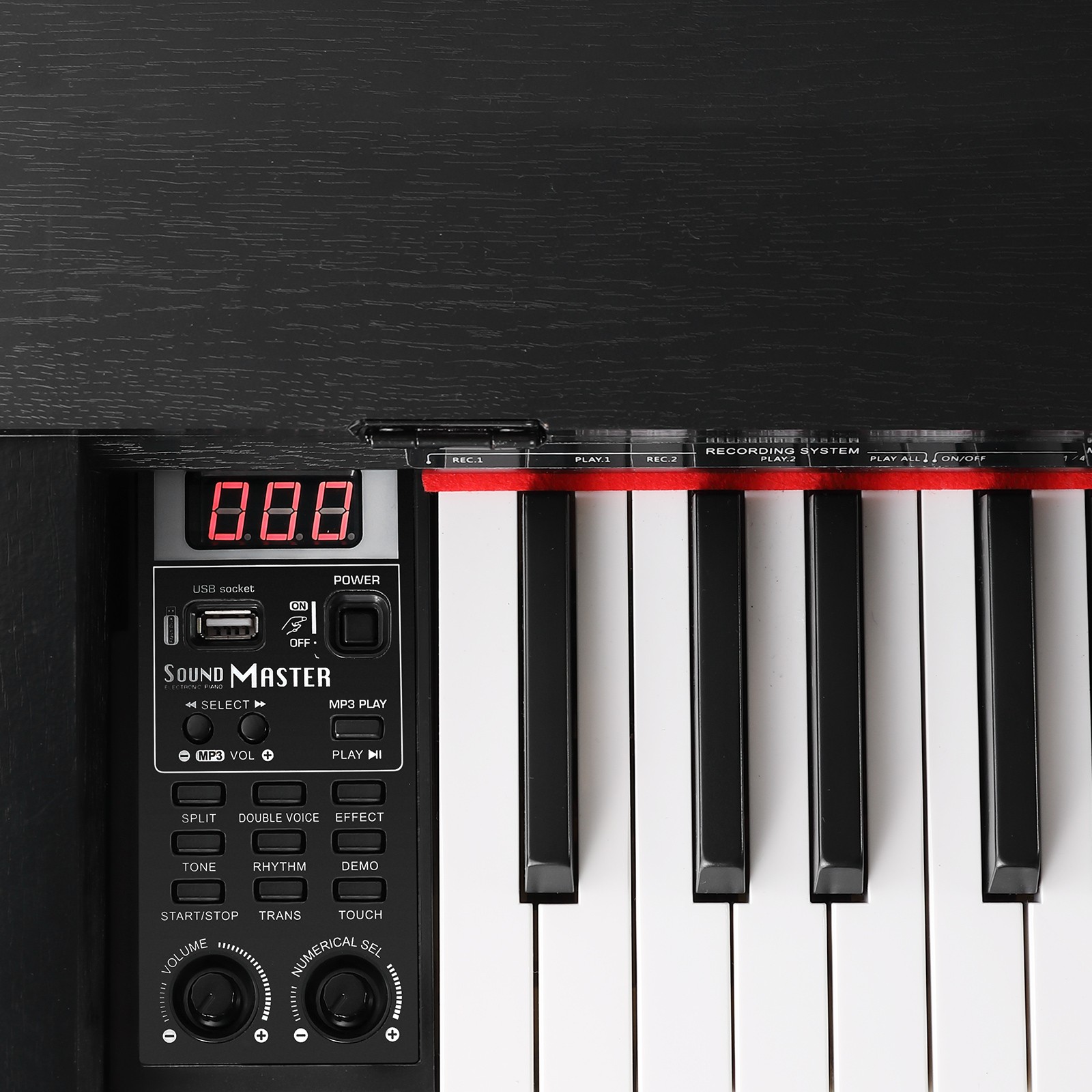 MUSTAR Black 88Key Fully Weighted Hammer Action Digital Piano Keyboard w/3-Pedal