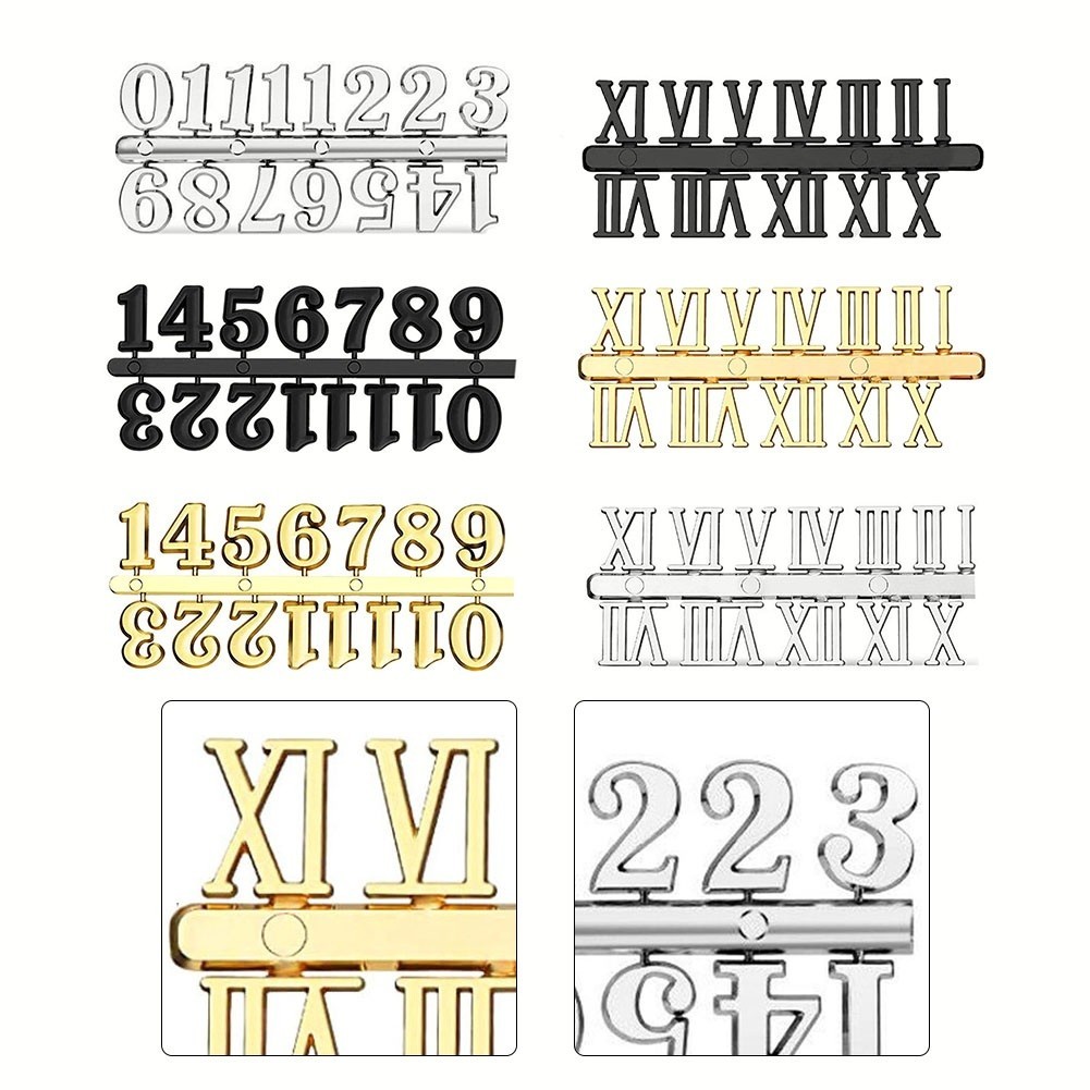 Enhance Your Home Decor DIY Roman Numeral Clock Parts Gold Silver Black Options