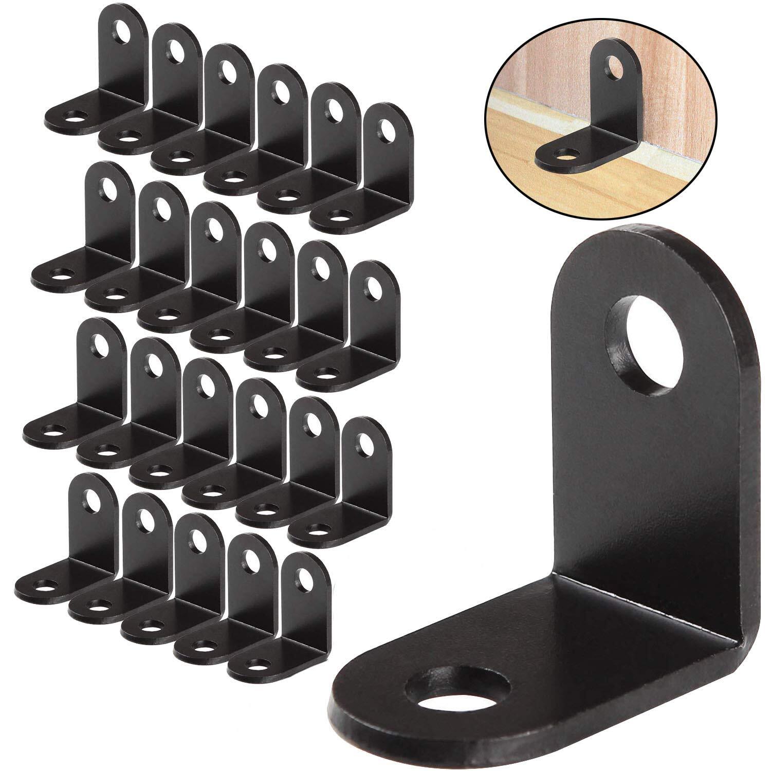 VintageBee 24 PCS Black Corner Braces 1.02 x 1.02 x 0.63 inch Small Metal L C...