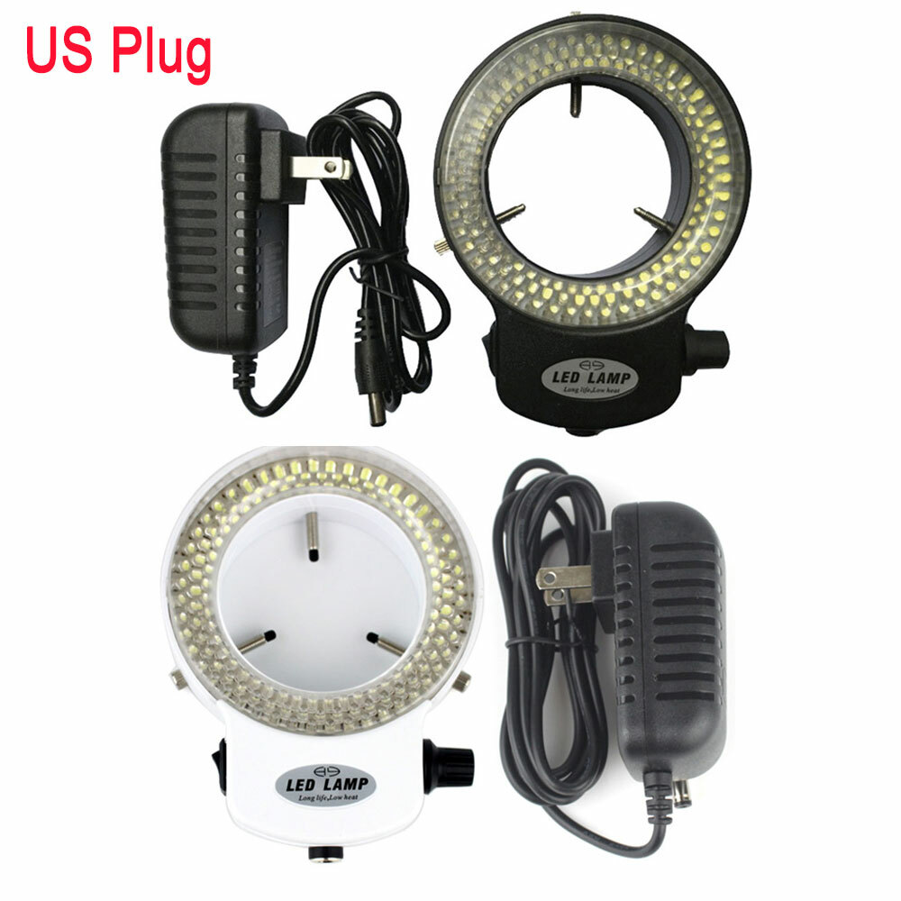 Quick Microscope Ring 144 LED Bulbs Light Illuminator Lamp US Plug Black / White