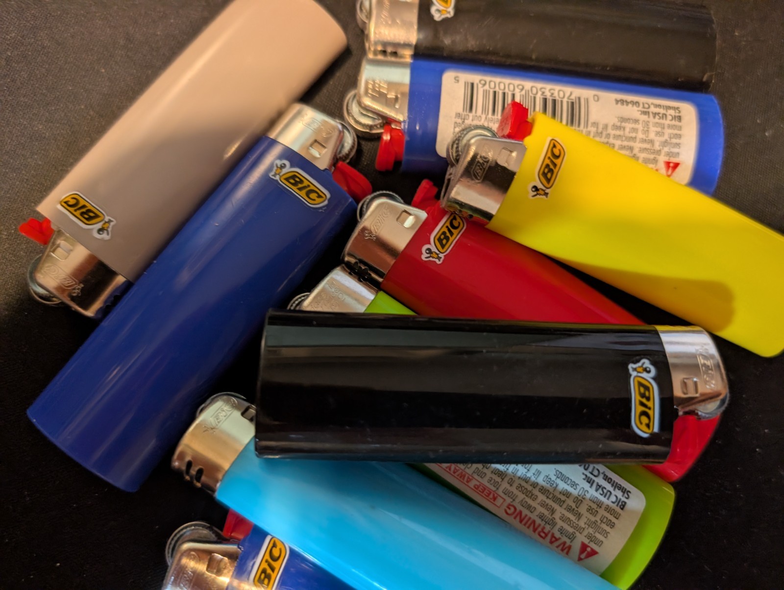 Full size BIC Classic Pocket Lighters, Assorted Colors, 10