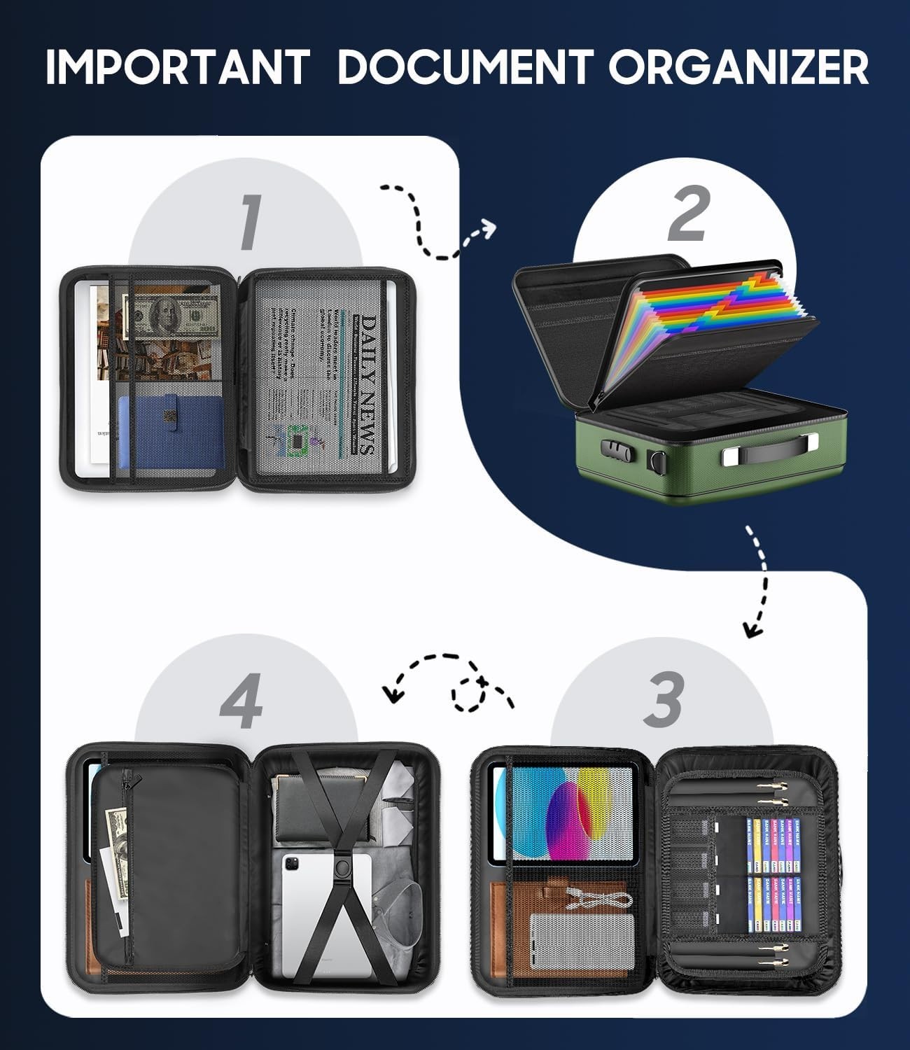 Elegant Fireproof Safe Box for Documents - Smart Storage Solution (Alpine Green)