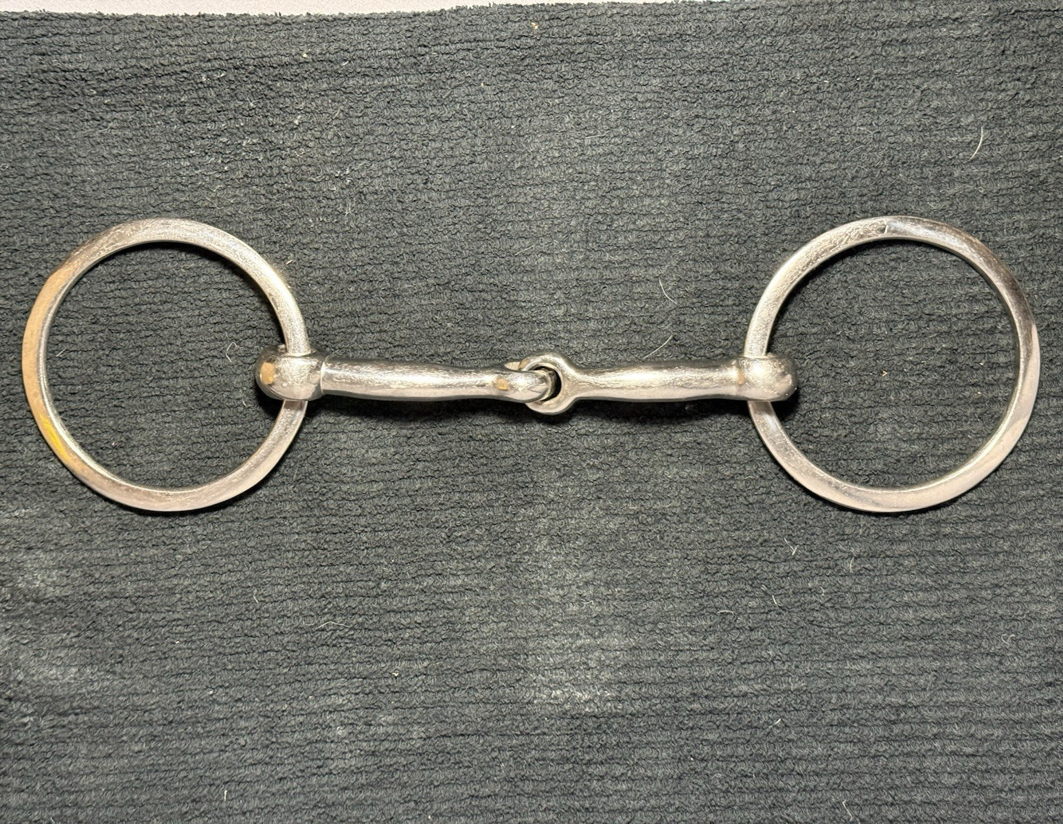 French Link Snaffle Bit Metal Horse Bit with Large Ring Cheek Pieces