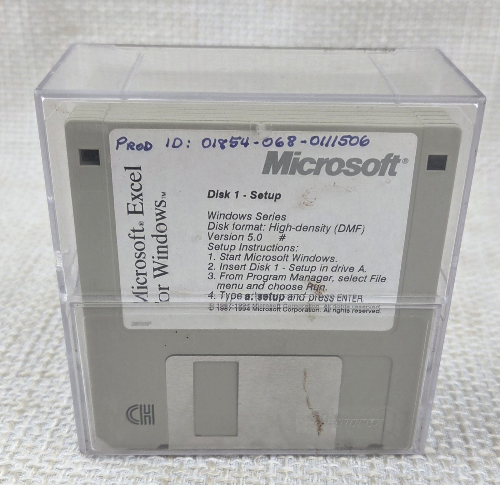 VTG 14 Floppy Disks w/Case Windows Microsoft Excel 5.0 & Word 6.0 Untested As Is