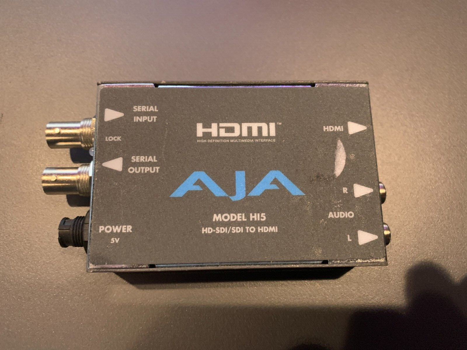 AJA Hi5-3G 3G/Dual Link/HD-SD-SDI to HDMI Converter w/ power supply