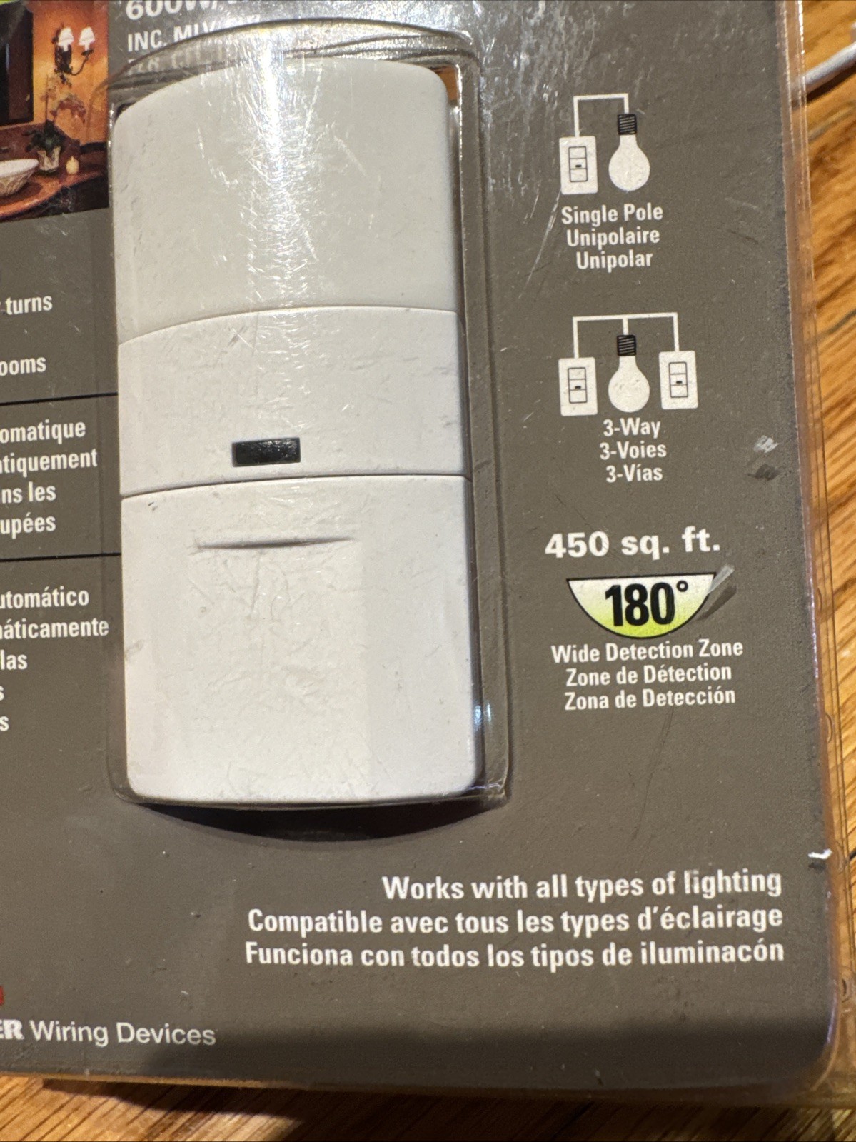 Cooper Wiring Device White Occupancy Sensor Switch Automatic On 600W/VA