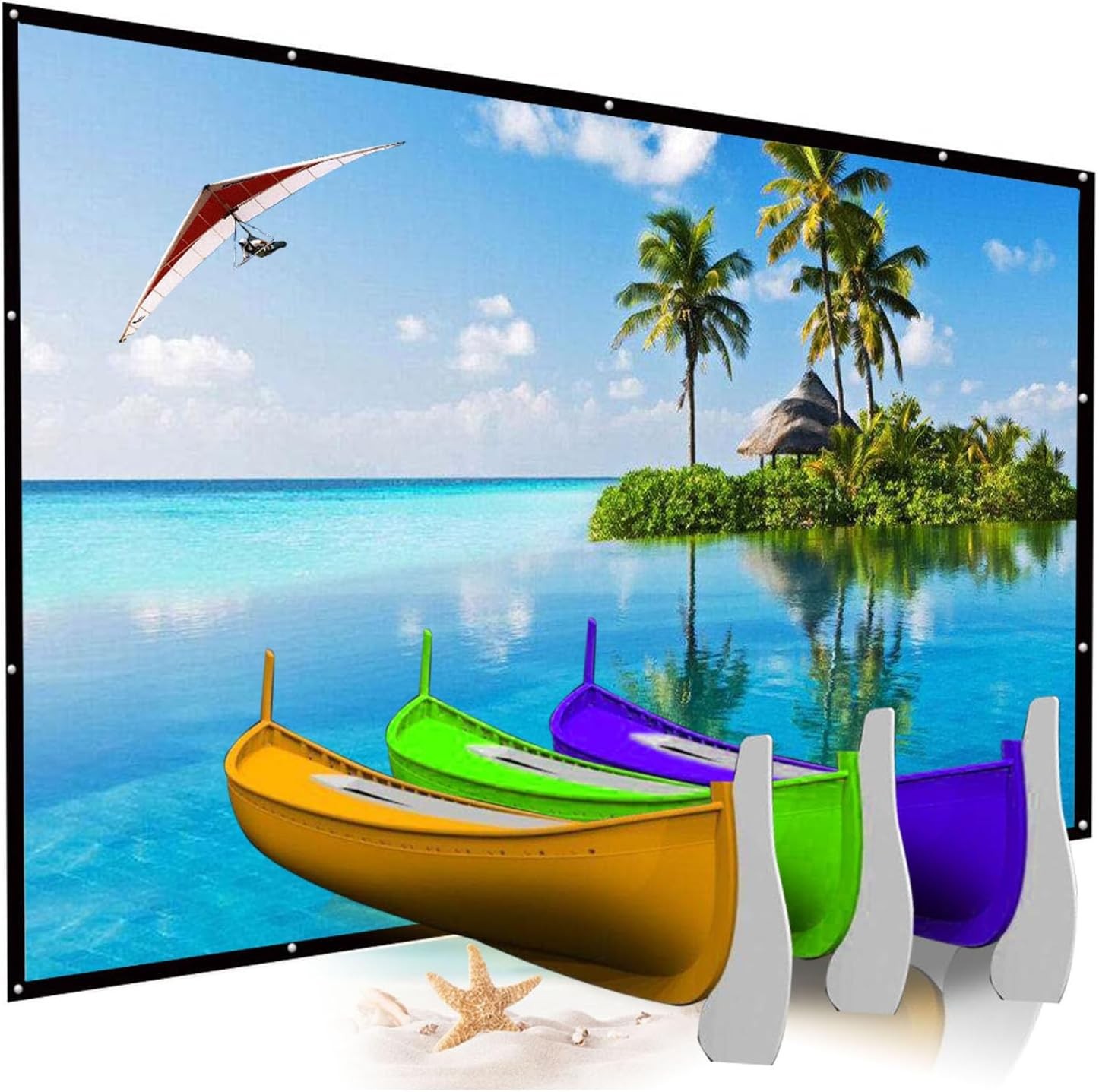 Portable outdoor projector screen foldable home theater display