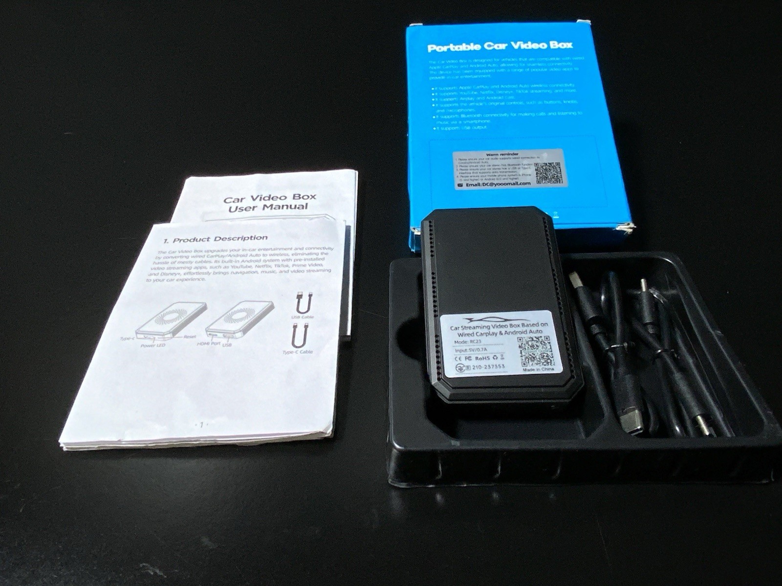 RC23 Portable Car Video Box/ Android/Apple Unit/ Open Box. Mint Condition.!!!