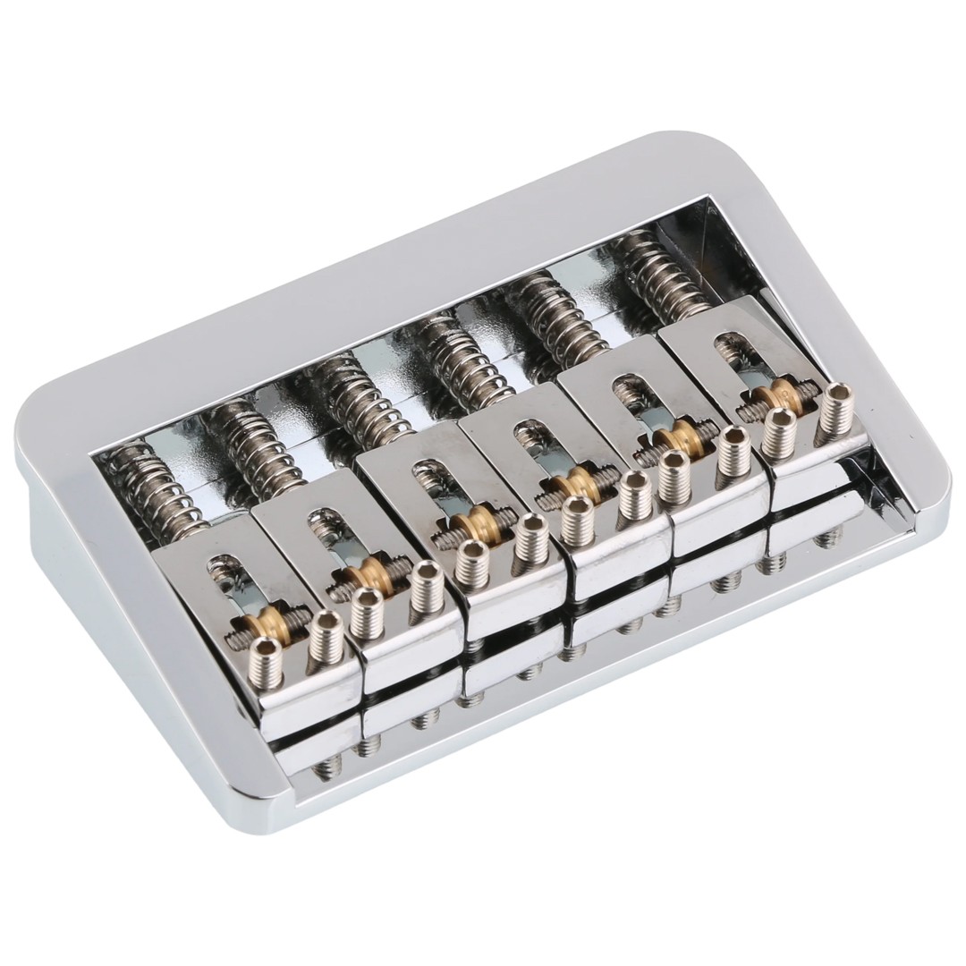 Adjustable Electric Guitar Bridge 10.5mm Spacing with fixed Roller saddle Chrome