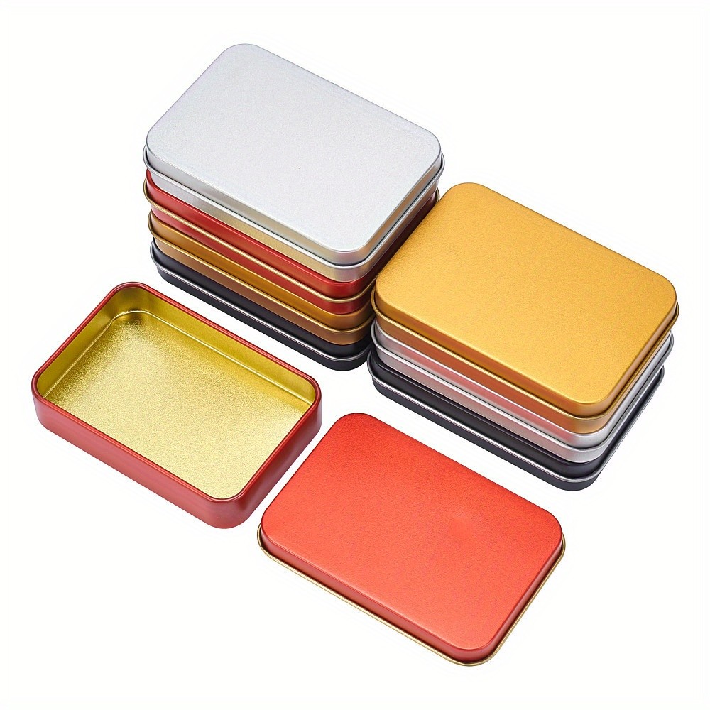 1set 8pcs Tinplate box Bead Storage Containers Storage box Rectangle Mixed color