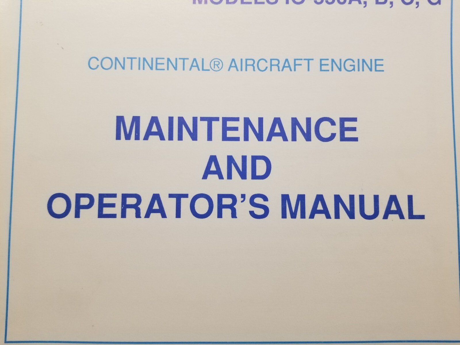 90s Continental Aircraft Engine Operator Installation Maintenance Manuals 10-550