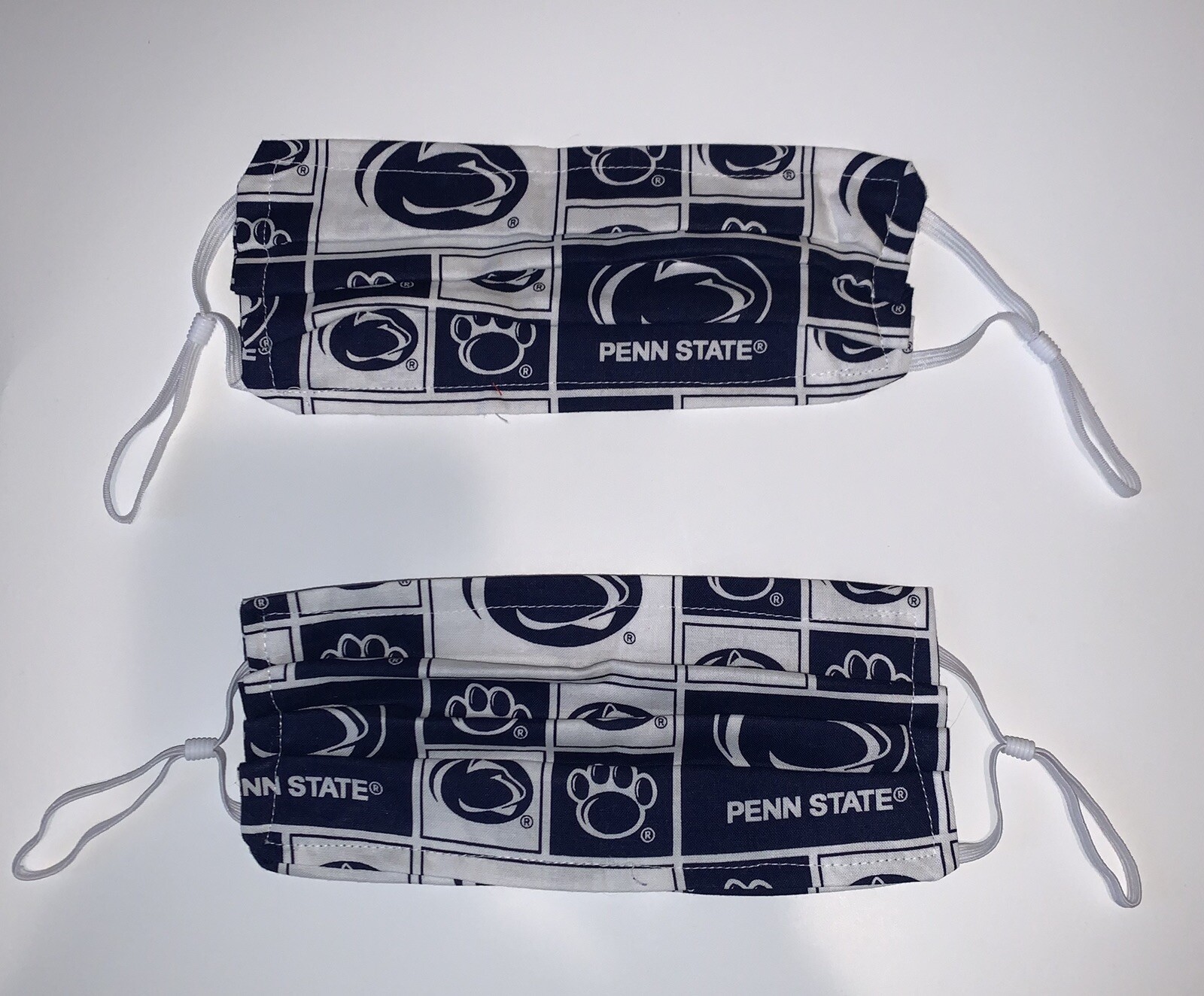 SET Of 2 PeNN STATE University  of Penn. Handmade Cotton Face Masks Adjustable
