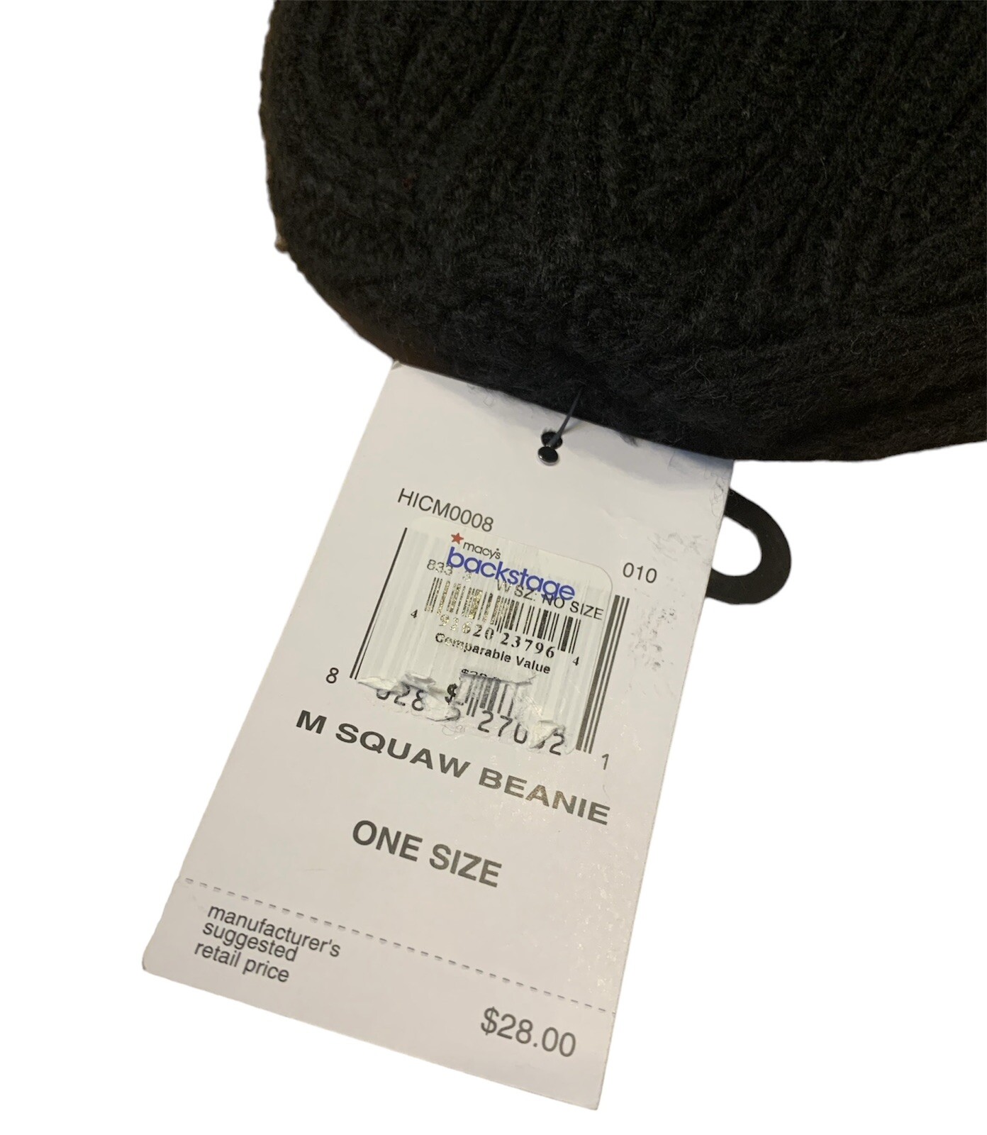 HURLEY Black Ribbed Beanie Hat - New With Tag