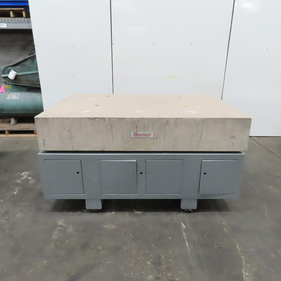 Starrett 72" x 48" x 12" Thick Crystal Pink Granite Surface Plate W/ Stand
