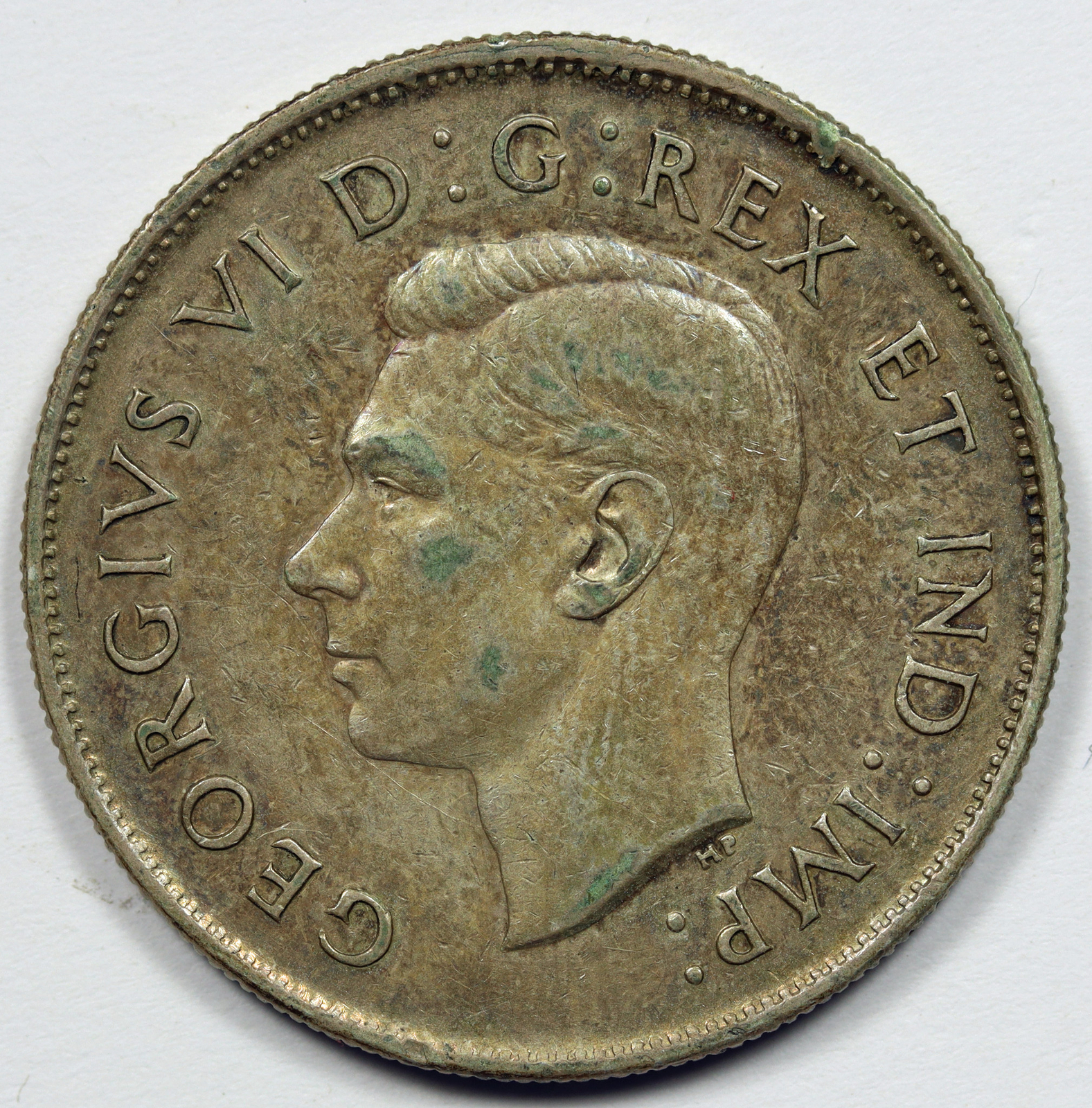 1943 50c Canada Silver Half Dollar - No Mint Mark XF