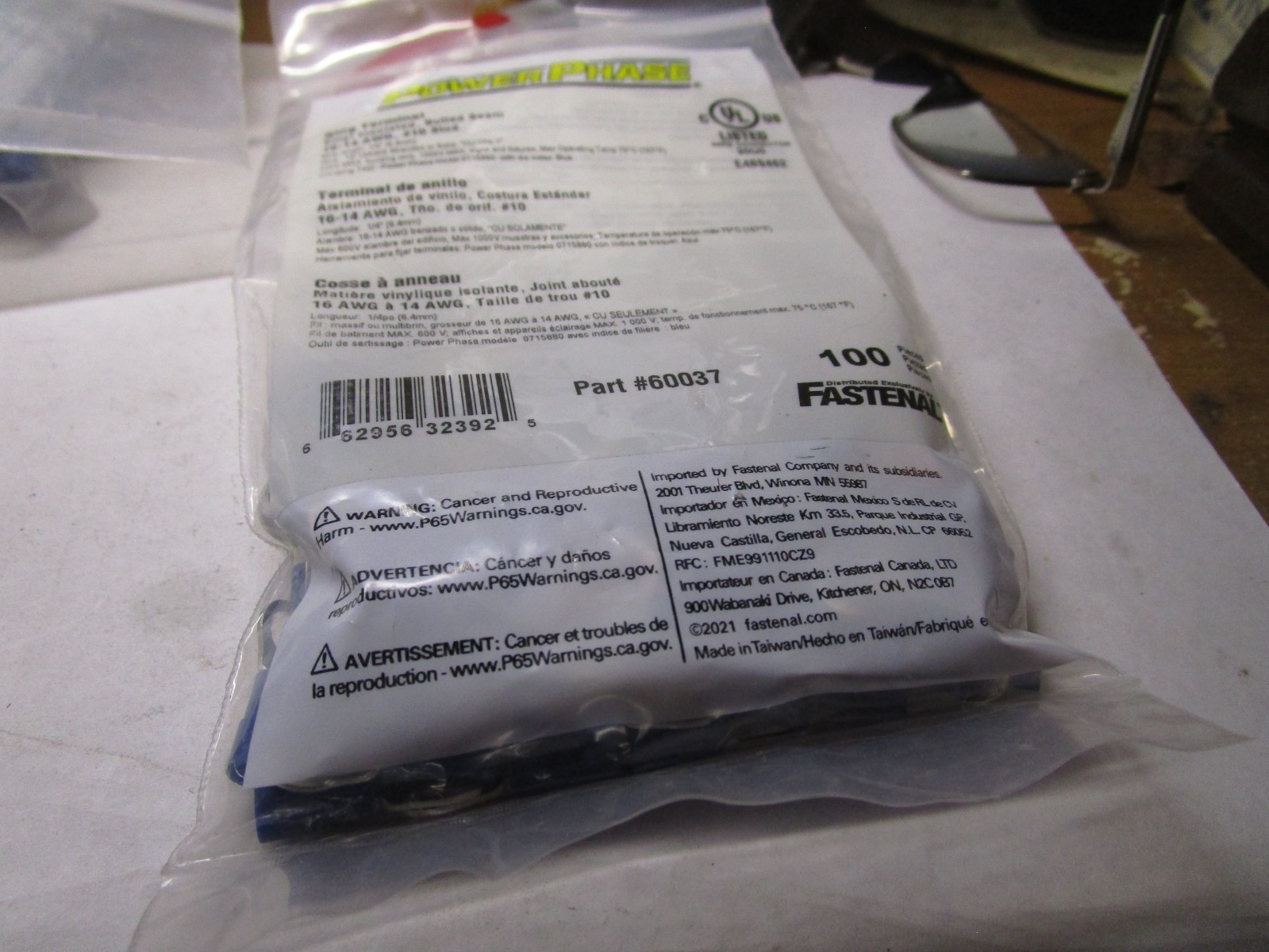 16-14 AWG 10 Stud Vinyl Insulated Butted Seam Funnel Entry Ring Terminal QTY 100