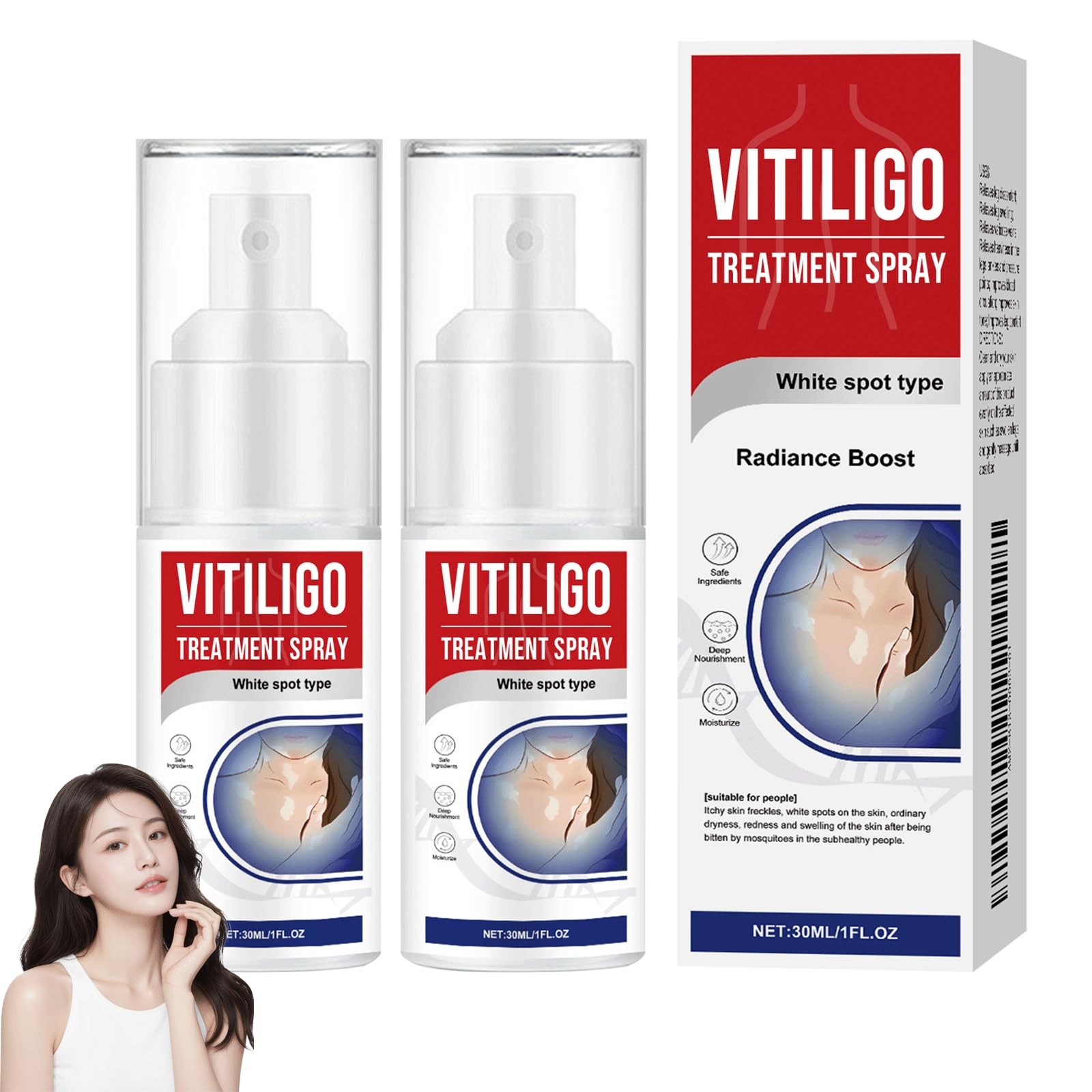 Vitiligo Treatment Spray,Natural for 1 fluid ounce, 2pcs