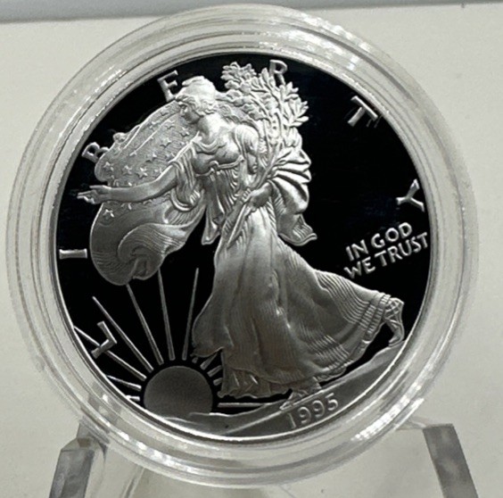 1995 W American Eagle One Ounce Silver Proof Coin In Original Capsule