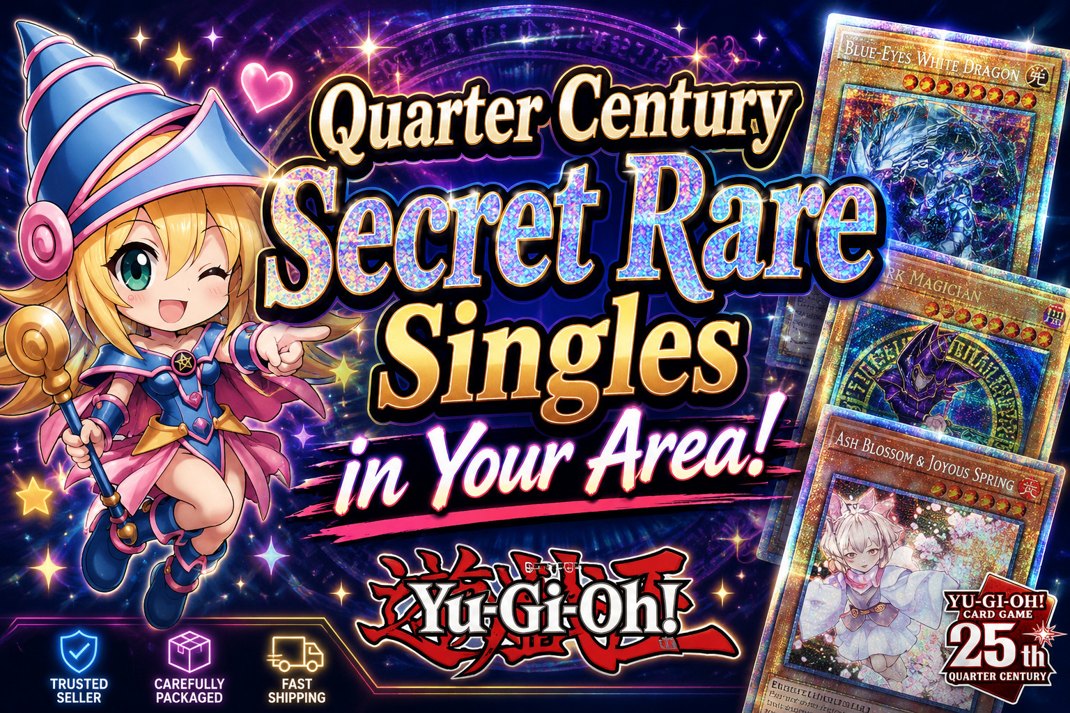 YuGiOh Cards: Quarter Century Secret Rare Bargain Bin 1st Edition Stamped