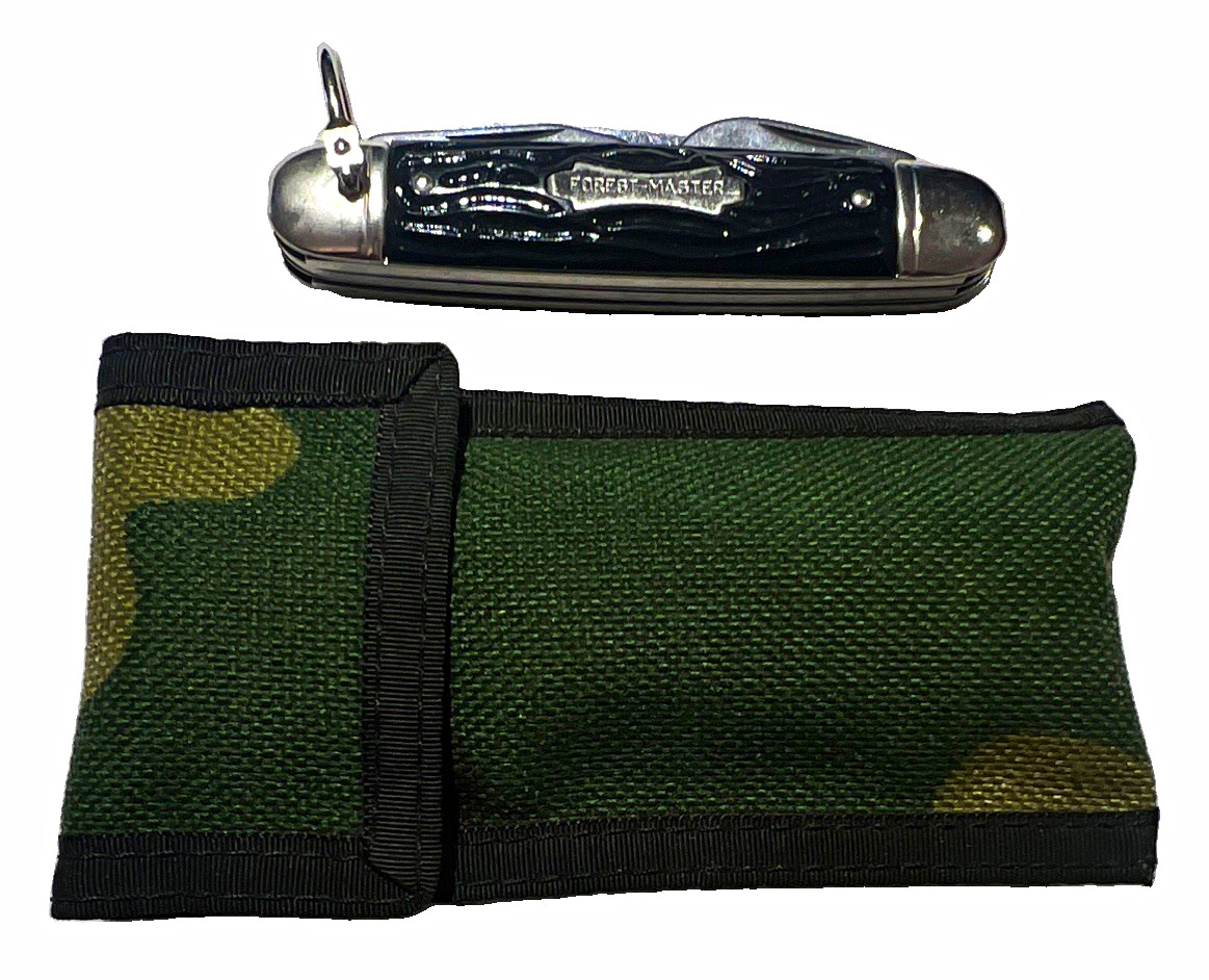 Colonial Forest Master Multi-Tool Knife 4 Tools Stainless Lanyard Ring Black