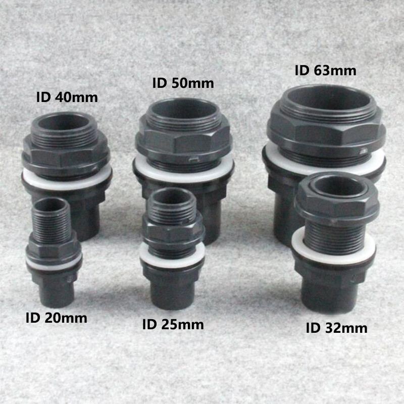20mm~63mm Hi-Quality UPVC Water Tank Inlet Outlet Joint Overflow Pipe Fittings