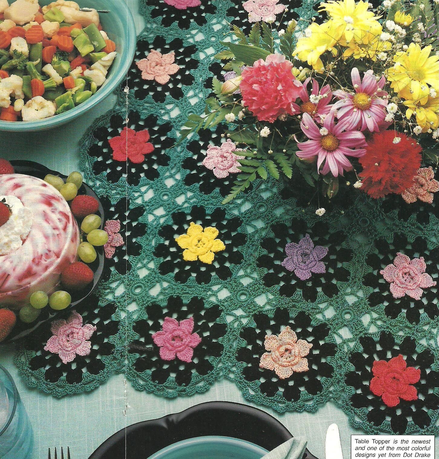 Floral Table Topper crochet pattern instructions