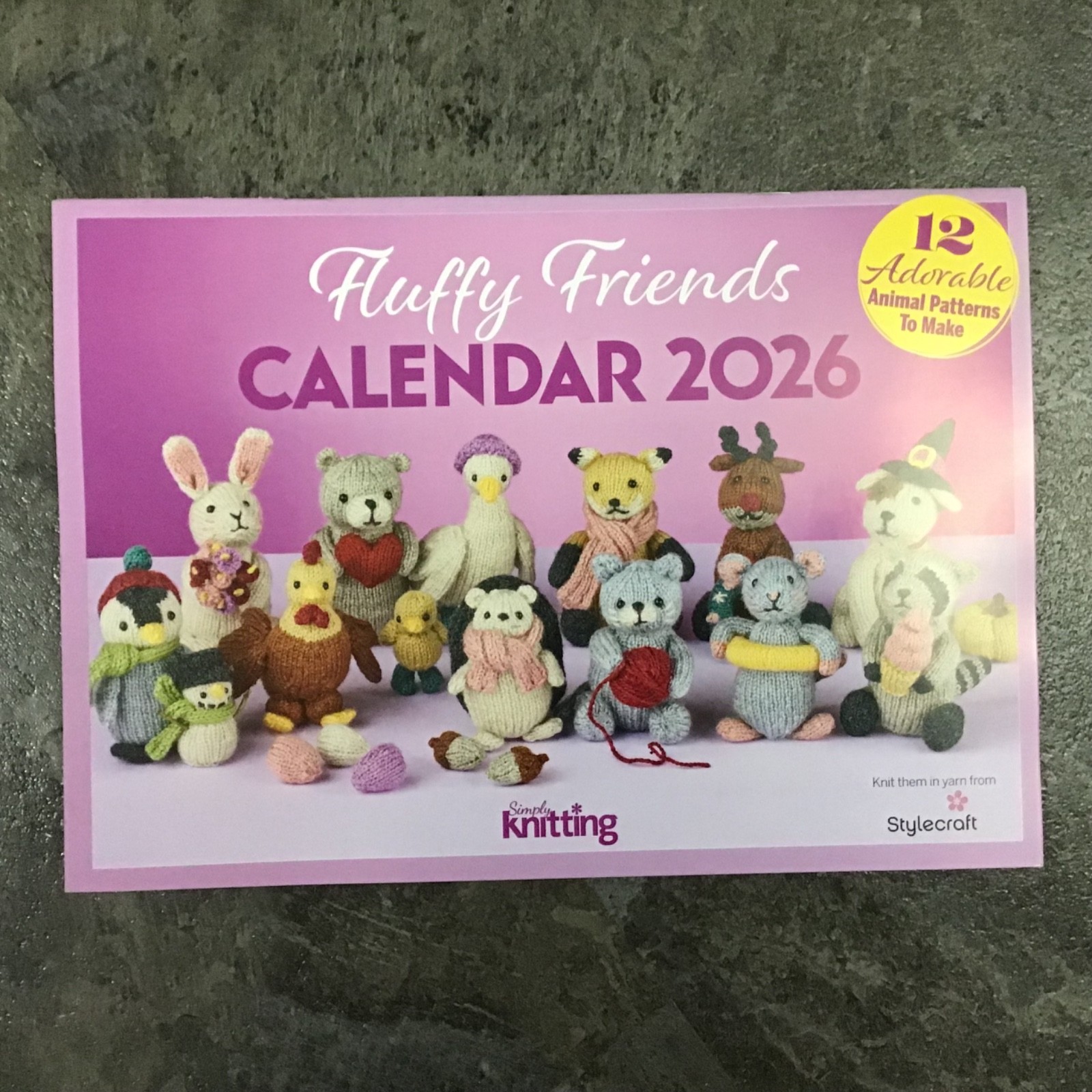 Fluffy Friends 2026 Calendar 12 Knitting Patterns Designed by Sachiyo Ishii