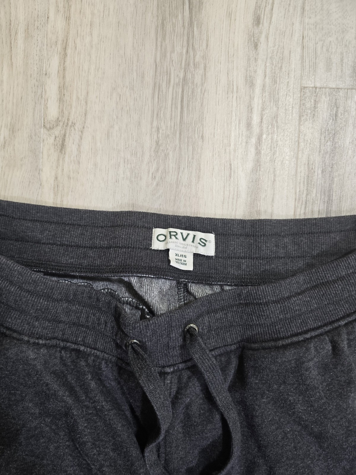 Orvis mens drawstring gray jogger sweatpants size XL polyester blend