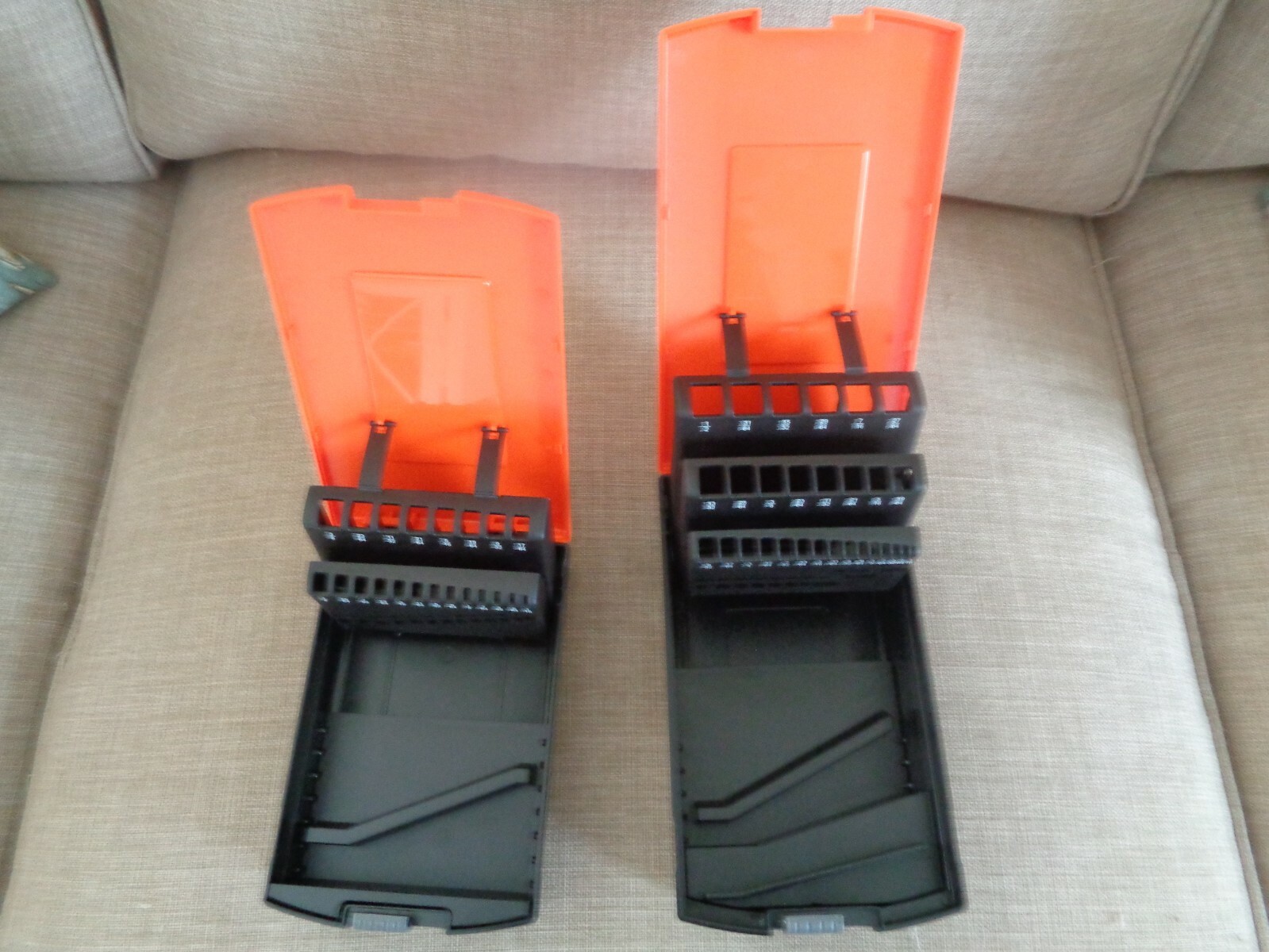 2 Drill Bit Cases ( cases only) EMPTY , NEW ,HOLDS 29 and 21 BITS