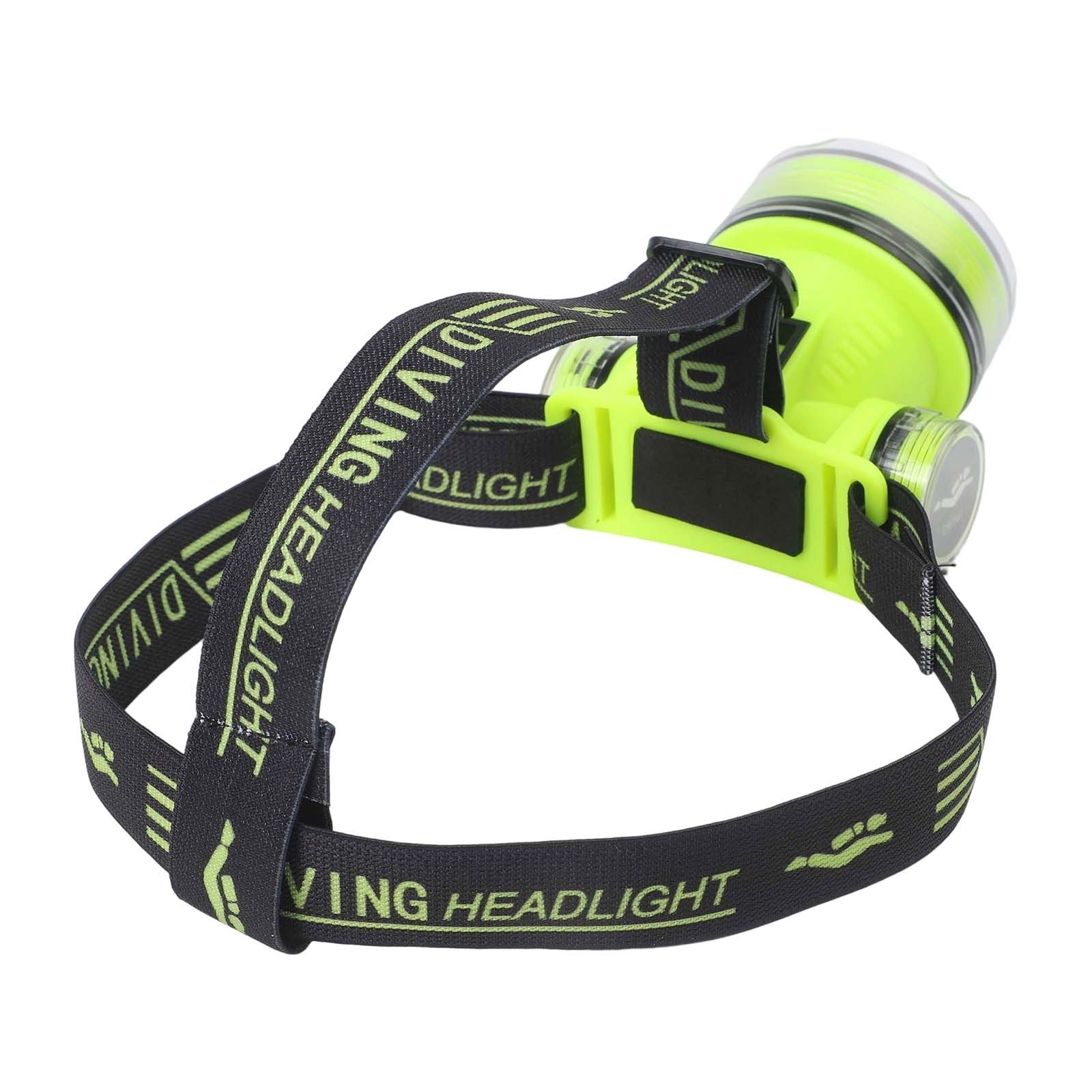 Diving Headlamp 350M Waterproof Lighting for Night Fishing and Camping