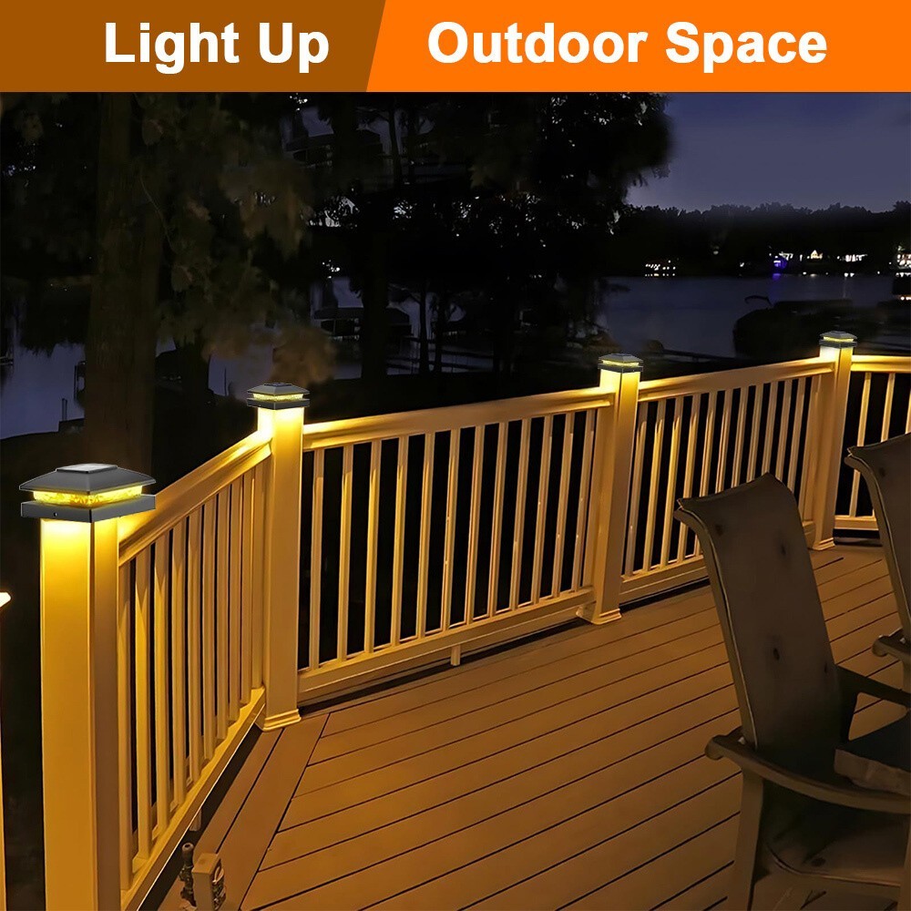 4/8/12Pack Solar Post Cap Light For 4x4 Outdoor Waterproof LED Deck Fence Light