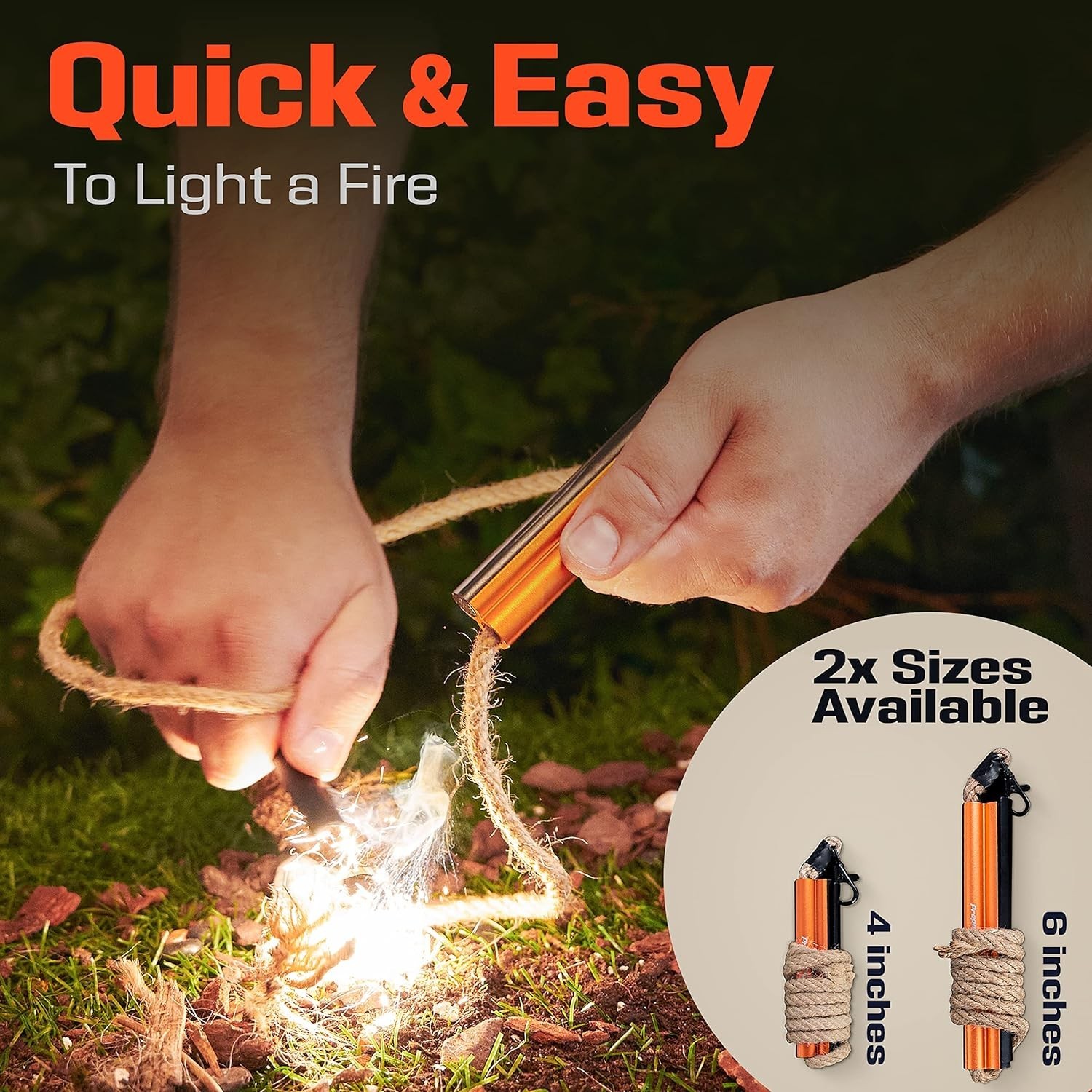 Fire Starter Survival Tool - All-in-One Flint and Steel Fire Starter Kit - Fe...