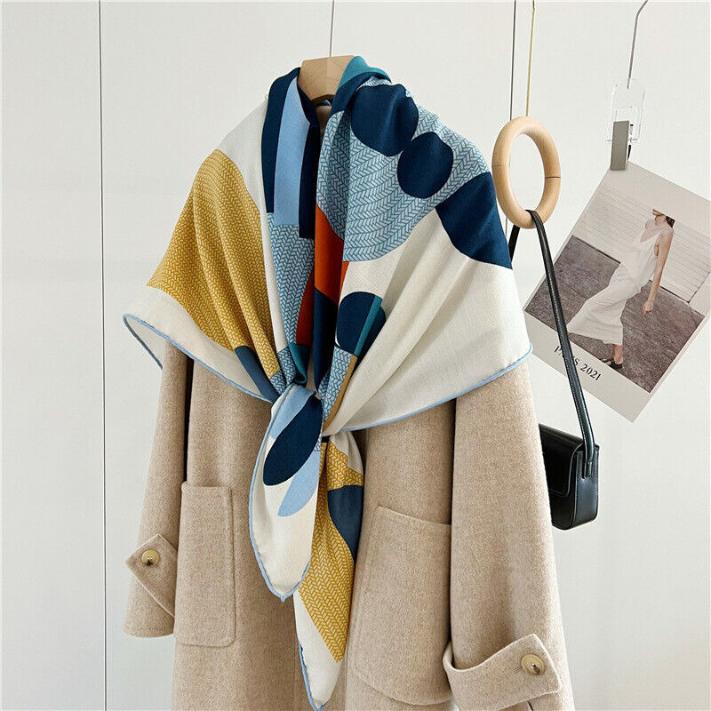 2023 70% Cashmere & 30% Silk Wrap Stole Scarf Fashion Square Shawl Bandanna 53"