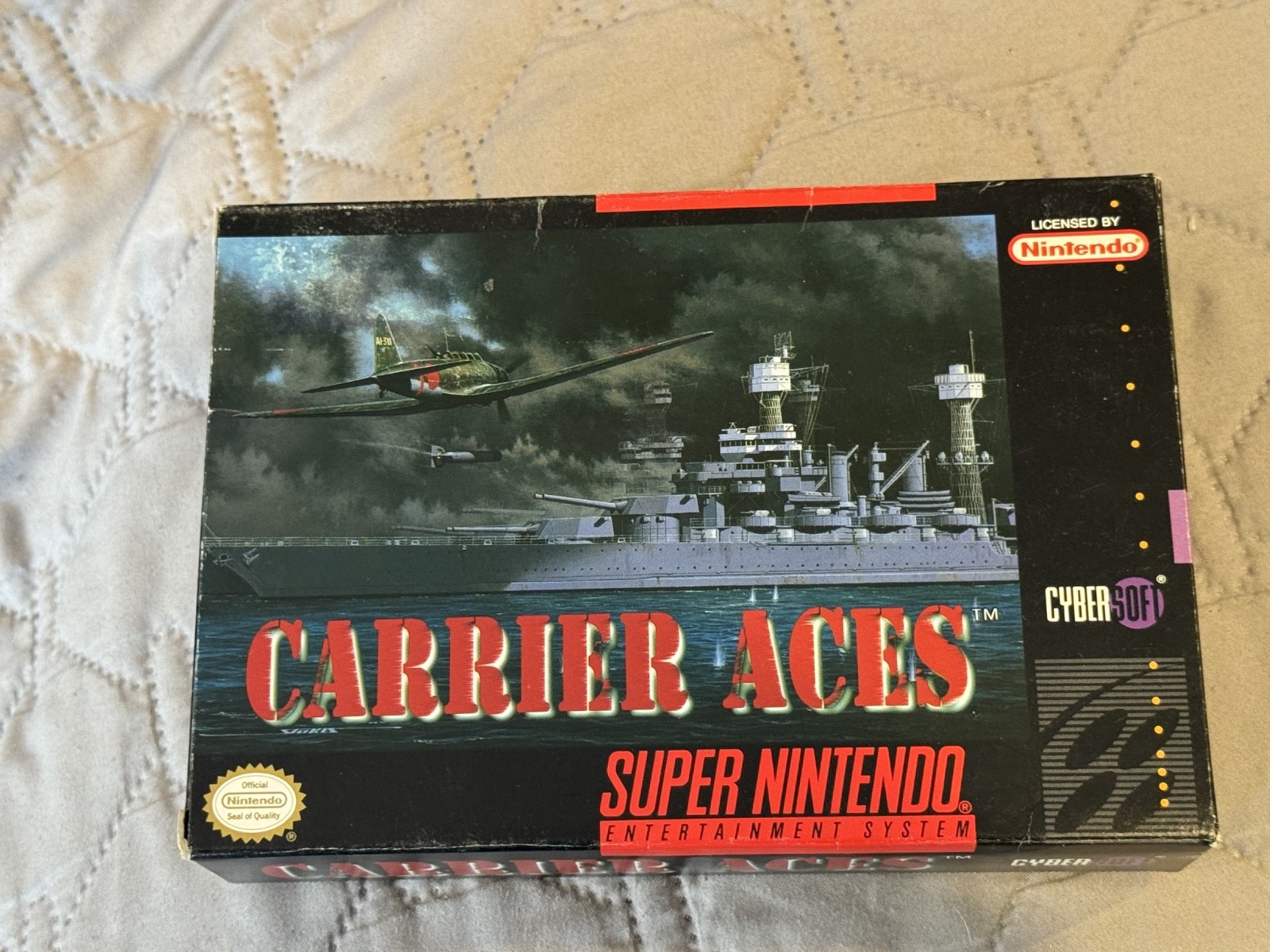 Carrier Aces *  Snes Box Only * Super Nintendo Original box