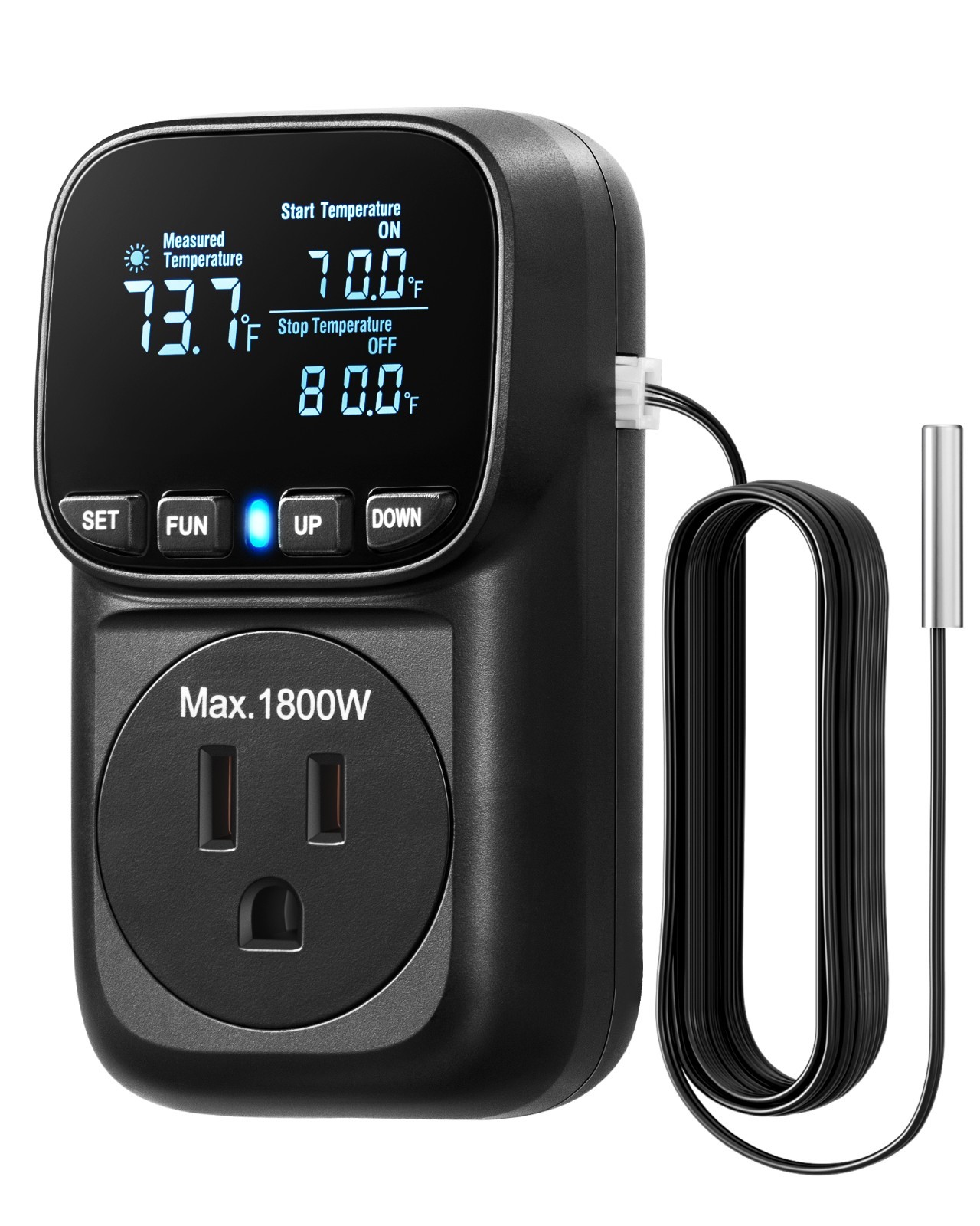 DEWENWILS Digital Temperature Controller, 15A/1800W, -40℉~210℉, VA Display