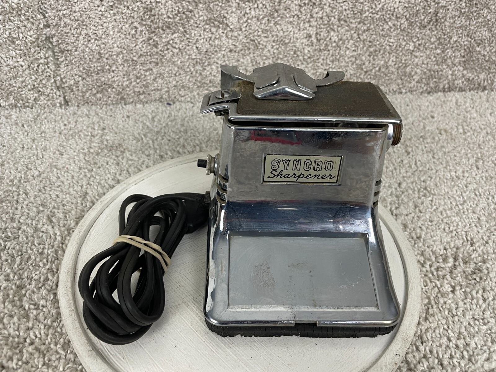 Vintage Syncro Model 400 Electric Sharpener W/ Instruction Tested/Works