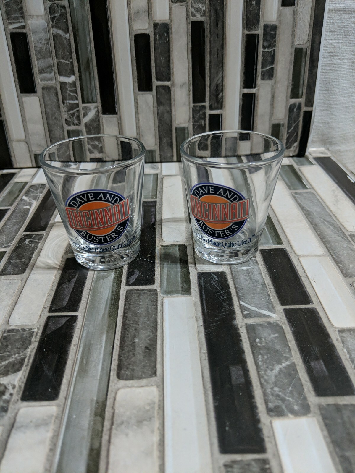 Set Of 2 Dave & Buster's Cincinnati Shot Glasses