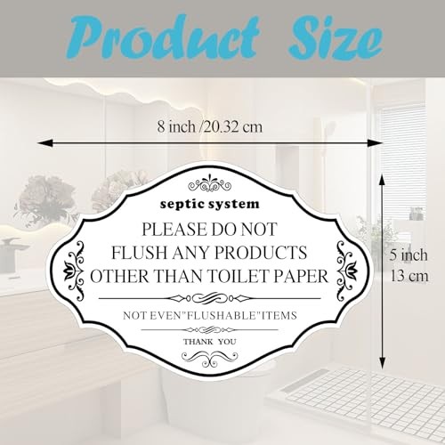 2Pcs Septic System Bathroom Sign, Do Not Flush Rules white-2pcs