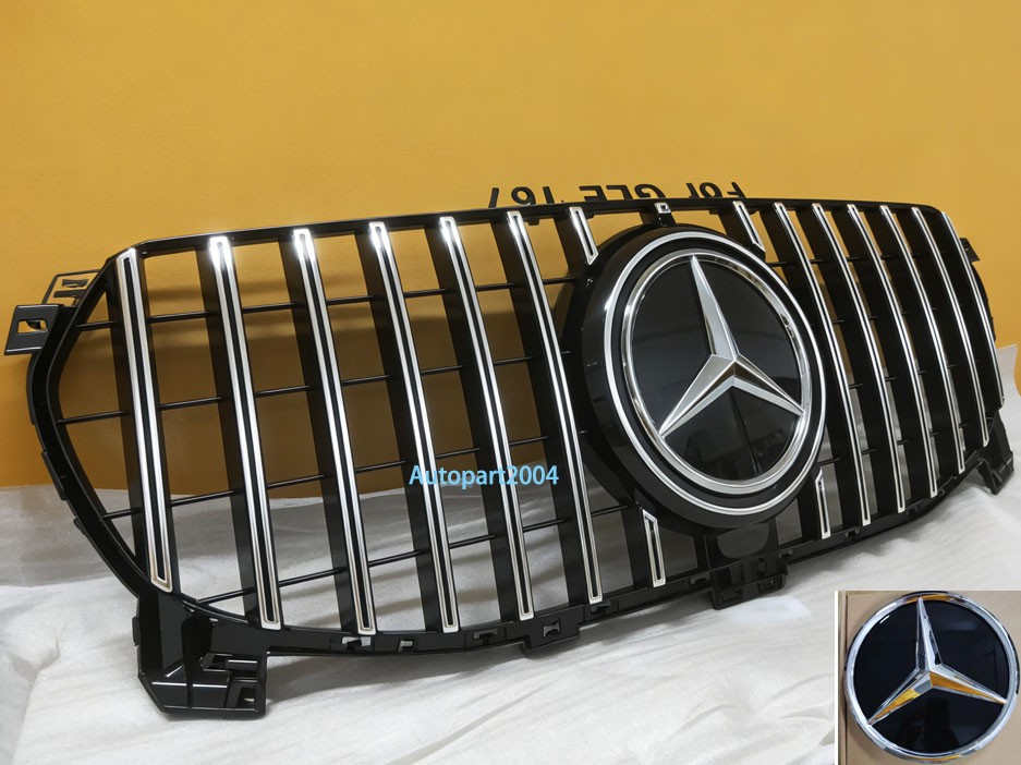 GLE Grille For 2020 2021 2022 Mercedes Benz W167 GLE350 GLE450 Grill w/Emblem
