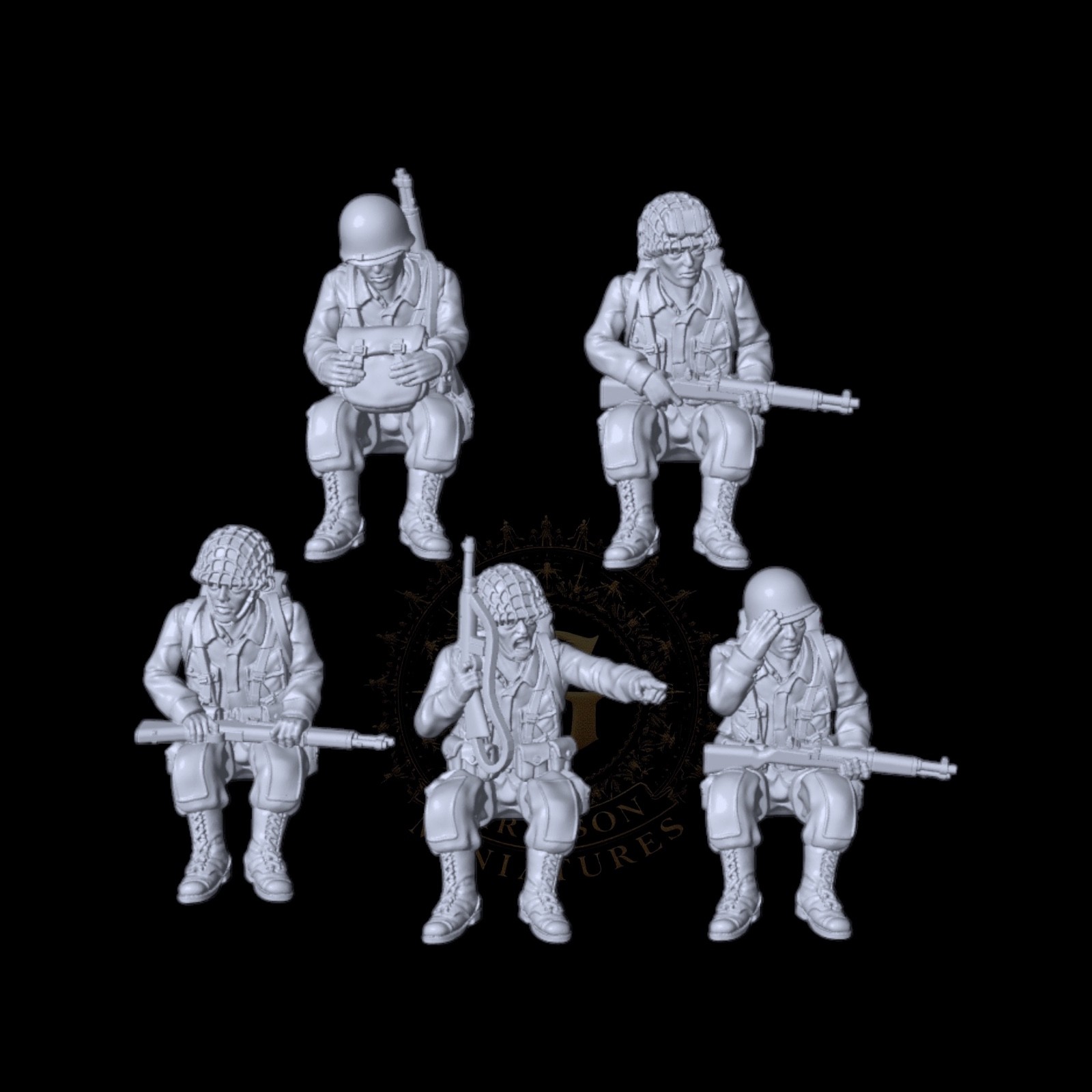 WW2 US Airborne Tank Riders: 20mm and 28mm Wargame and Display Miniatures