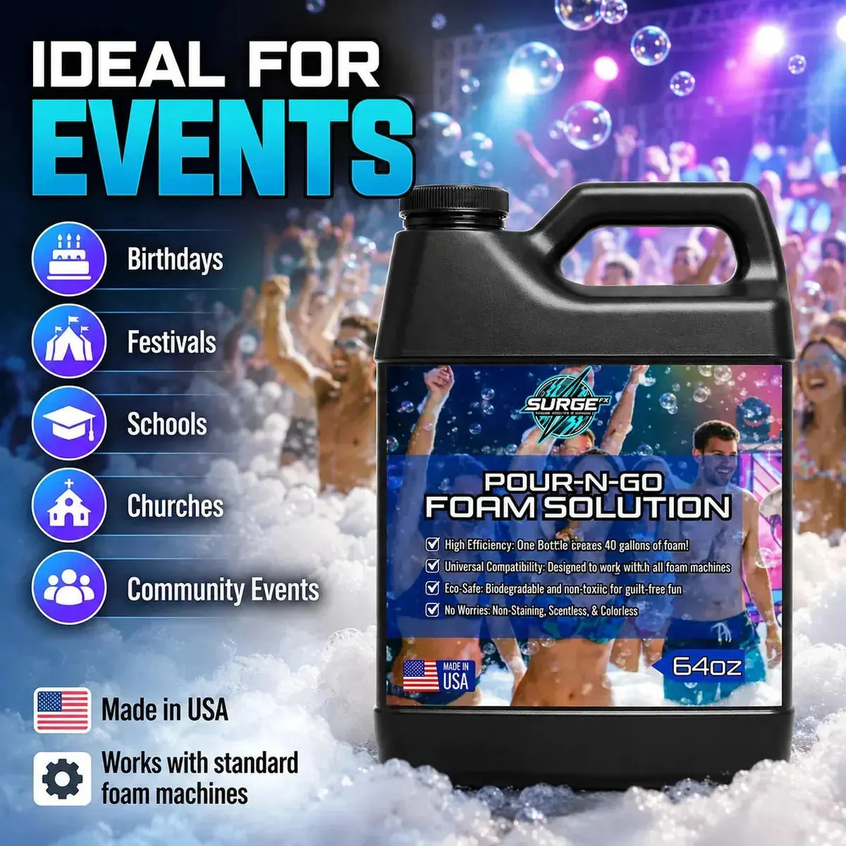 64oz Pour & Go Foam Solution Ready-to-Run Concentrate SurgeFX