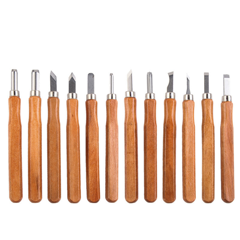 12 Pcs Wood Carving Tools Set Storage Case for Printmaking and Cork Carving